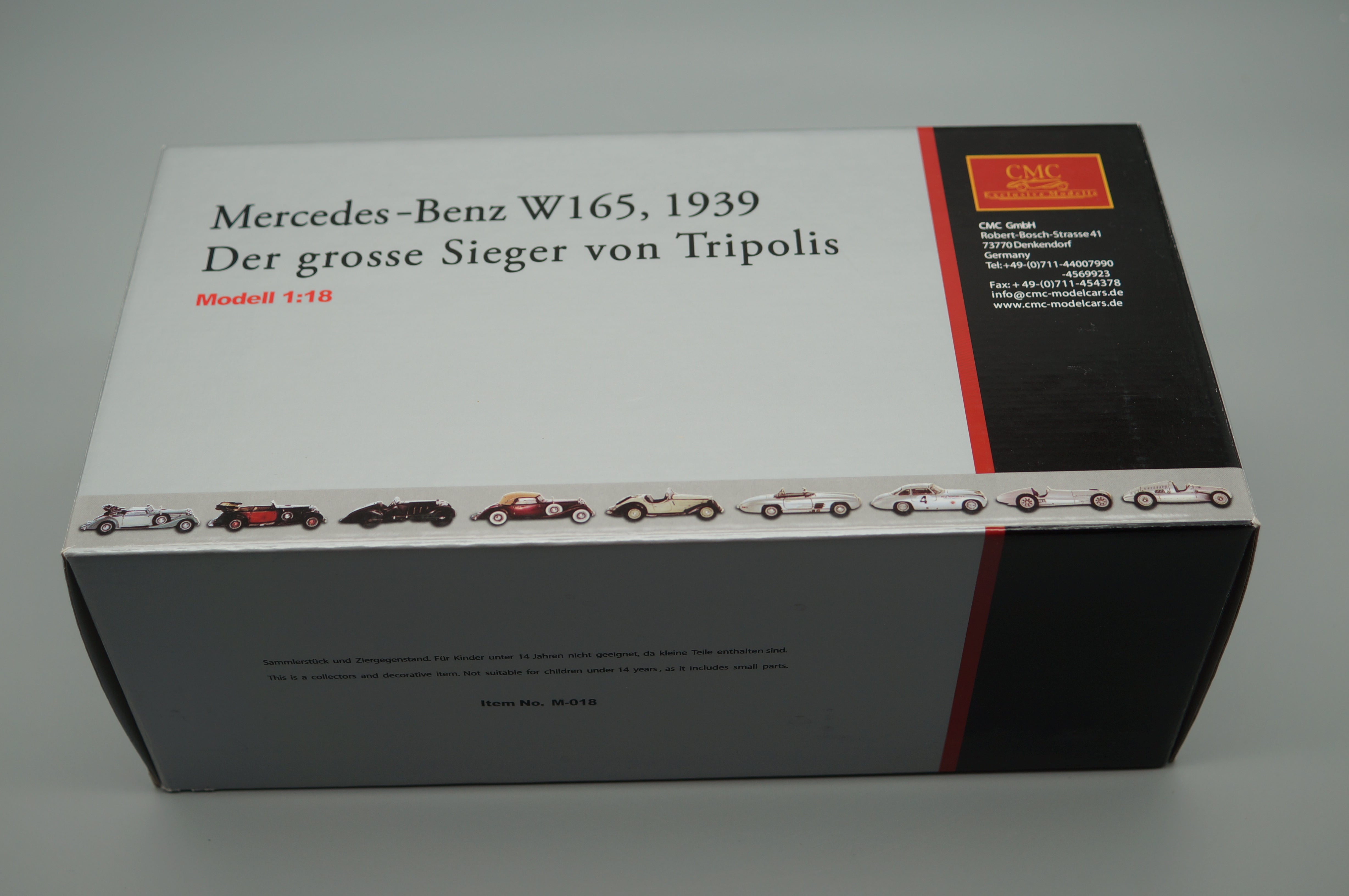 1/18 Mercedes-Benz W165 Sieger von Tripolis 1939 CMC M-018 -pre-owned- AA499