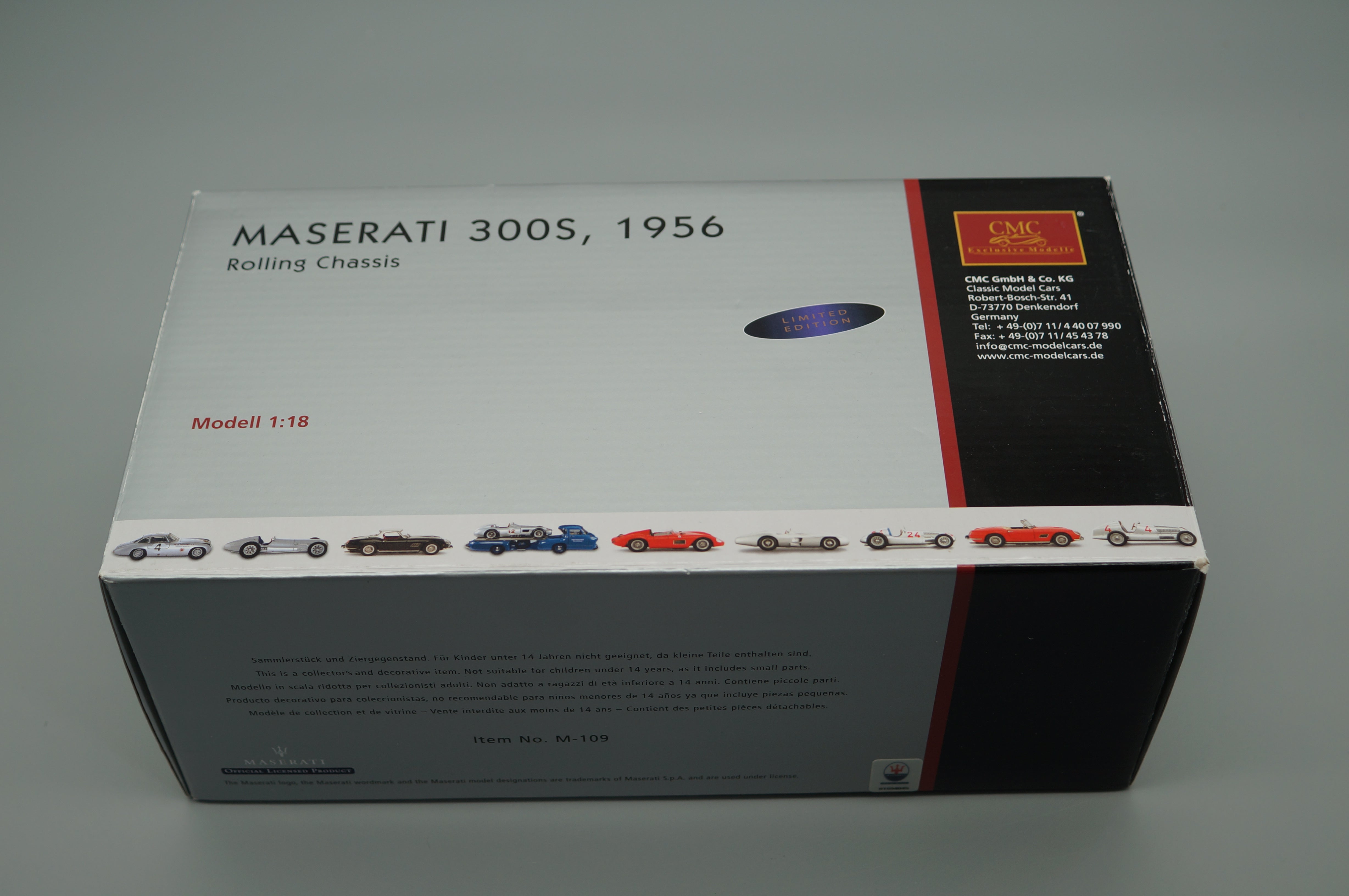 1/18 Maserati 300S Rolling Chassis 1956 CMC M-109 -pre-owned- AA447