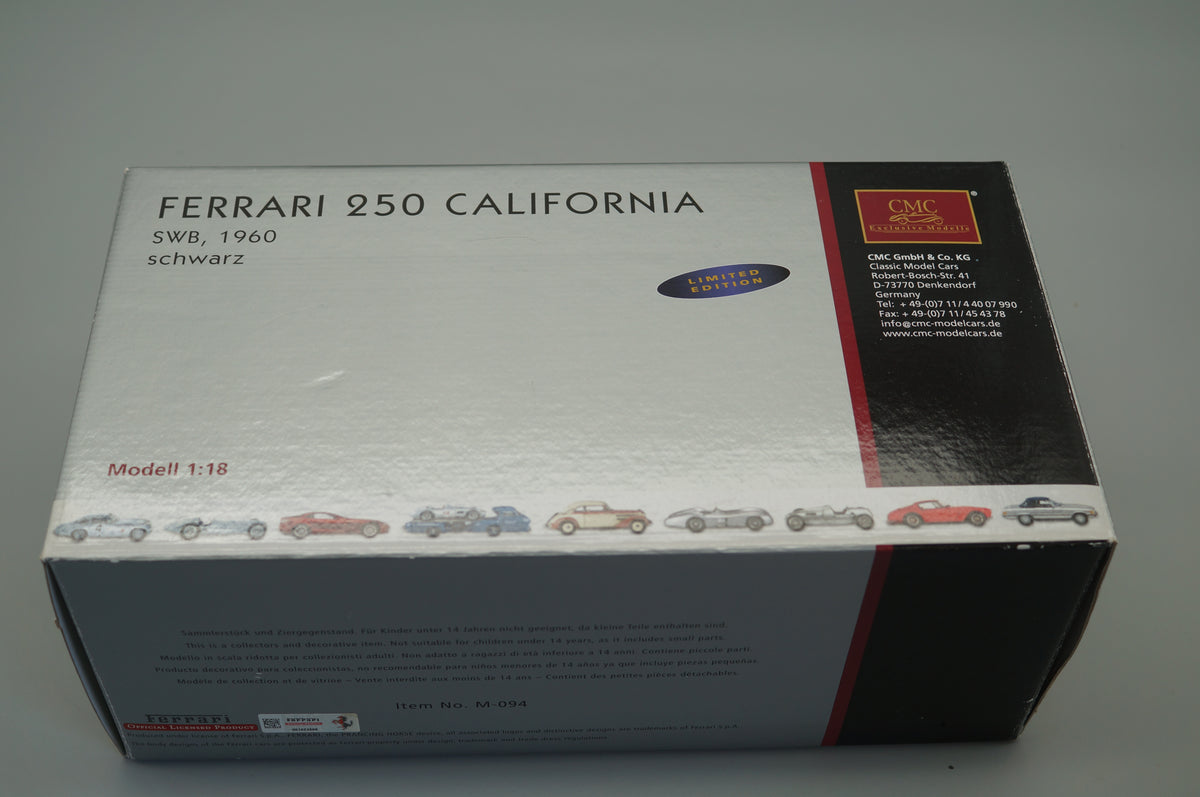 1/18 Ferrari 250 SWB California Spyder 1961 black #1565/2500 CMC M-094 -pre-owned -FH303