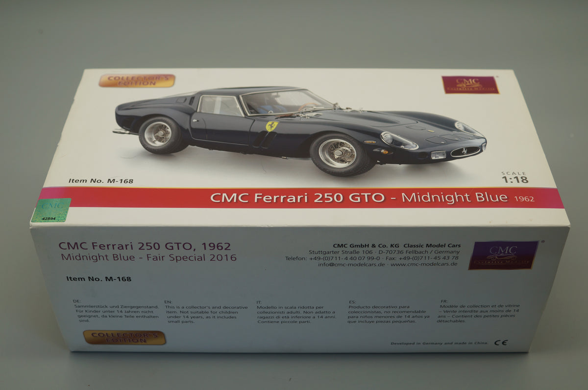 1/18 CMC Ferrari 250 GTO Midnight Blue 'Techno Classica 2016' CMC M-168 #102/200 -FH307