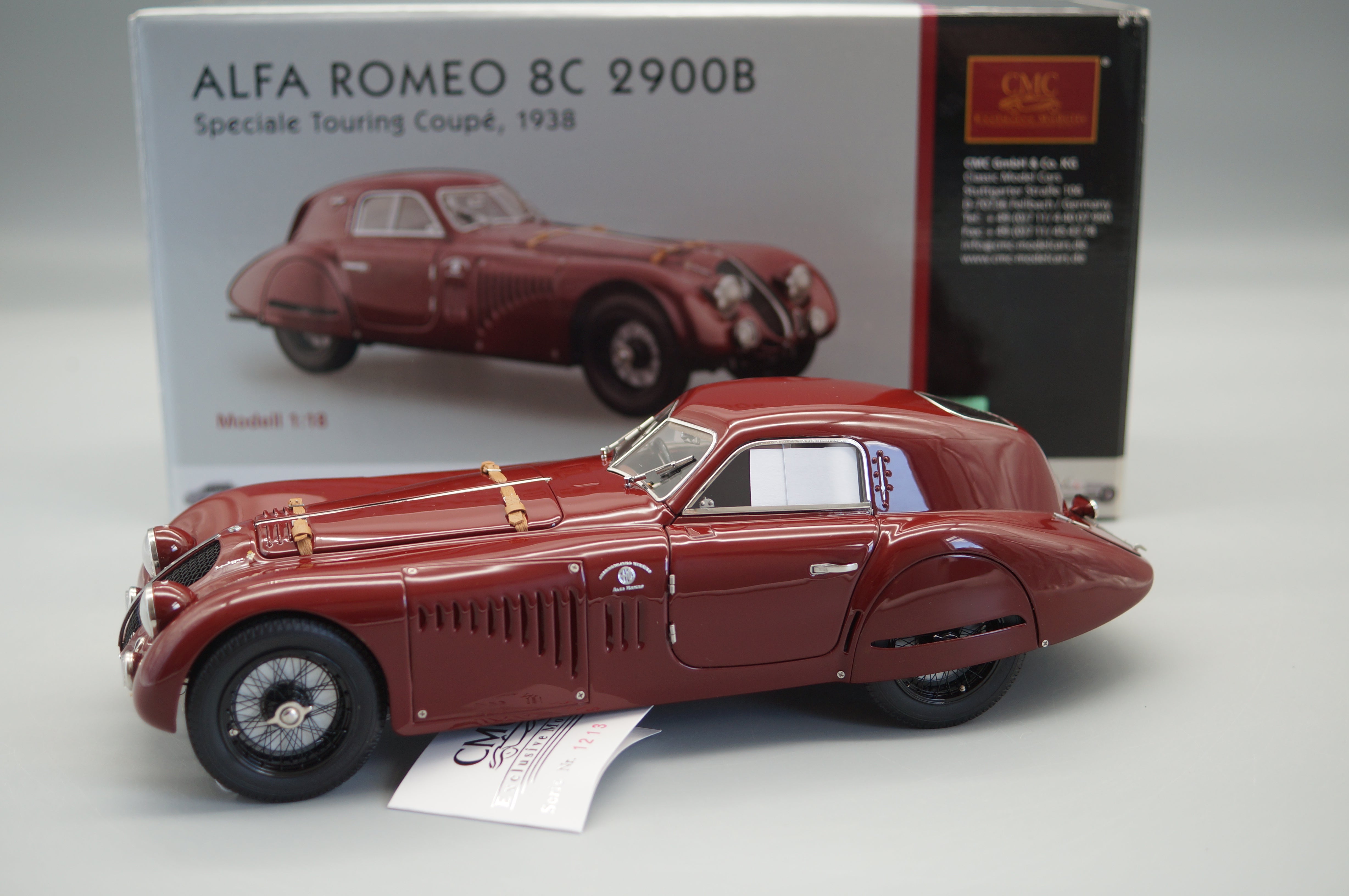 1/18 Alfa Romeo 8C 2900B Speciale Touring Coupe 1938 #2211 CMC M-107 -pre-owned