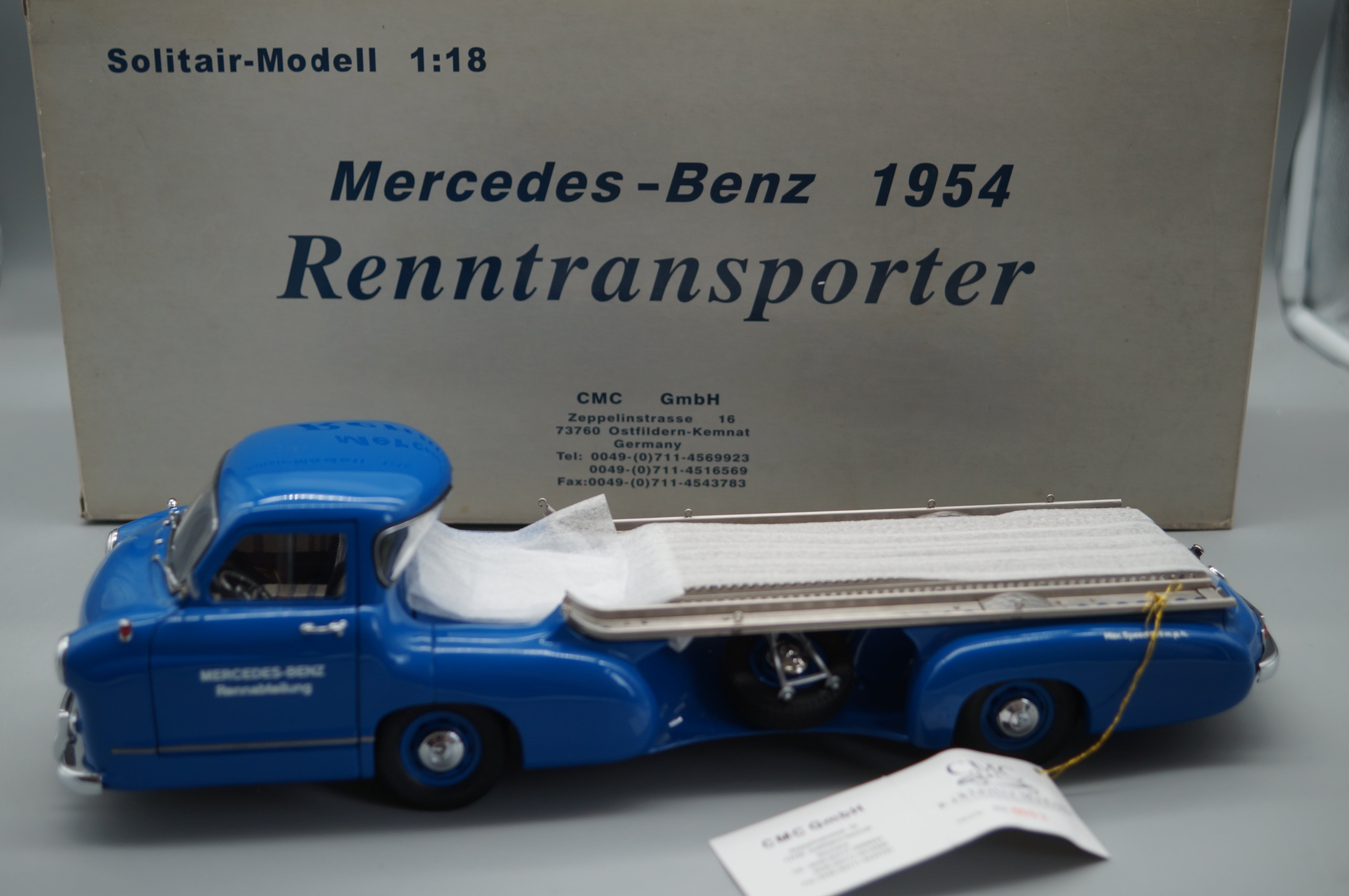 1/18 Mercedes-Benz Renntransporter Das blaue Wunder #6032 CMC M-036 - pre-owned -FH321