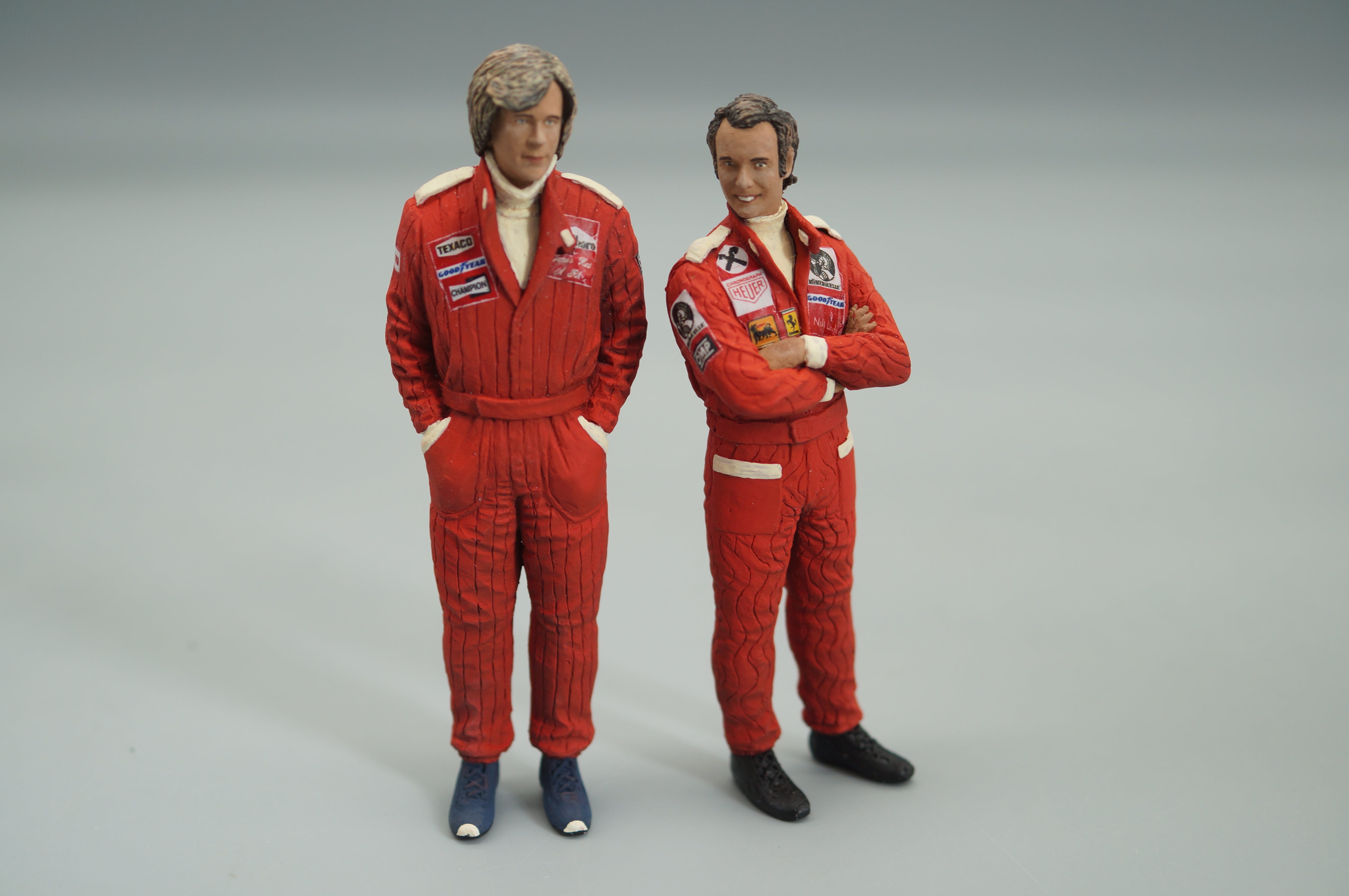 1/18 JAMES HUNT und NIKKI LAUDA MOVIE RUSH von SF Scale Figures - Handarbeit - pre-owned