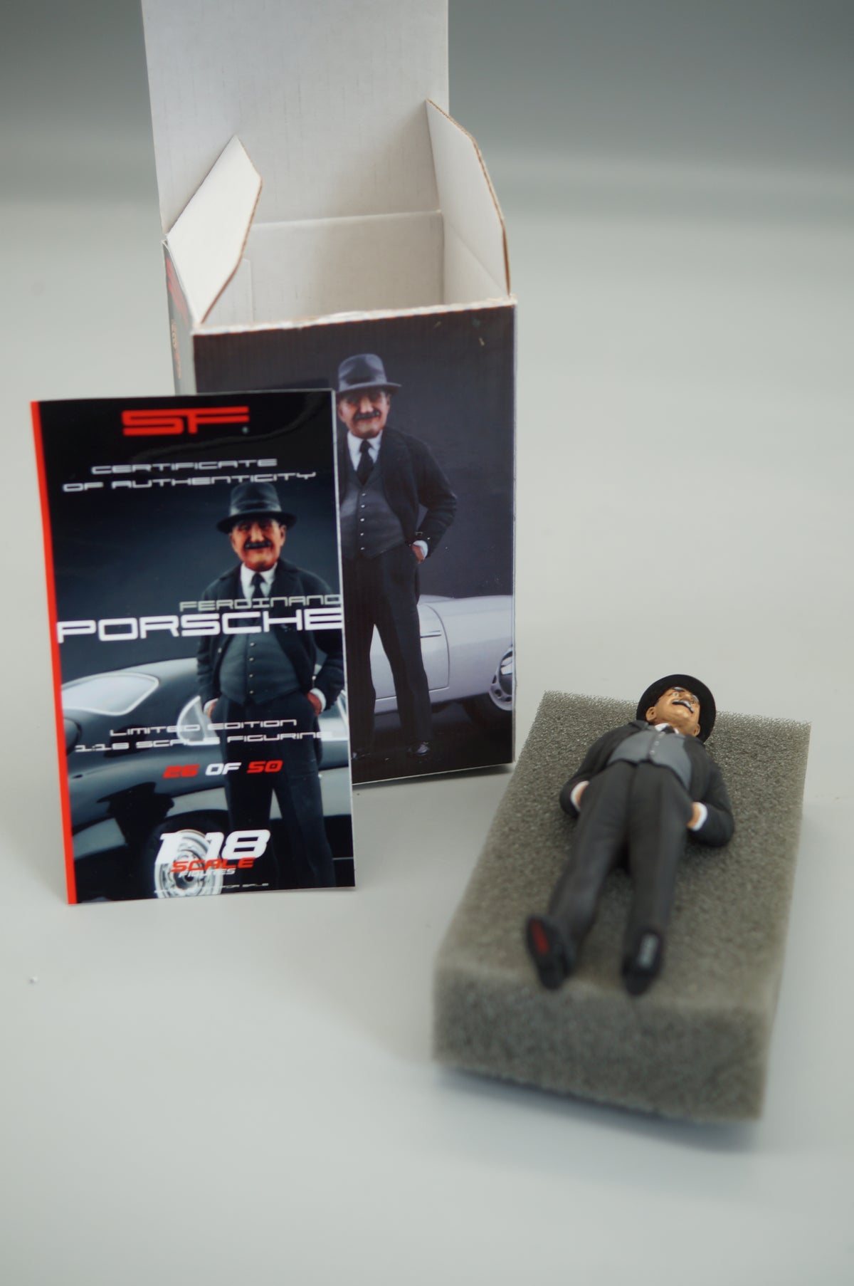 1/18 Scale Figures FERDINAND PORSCHE with Hat #26/50 by SF Scale Figures - Handmade - pre-owned