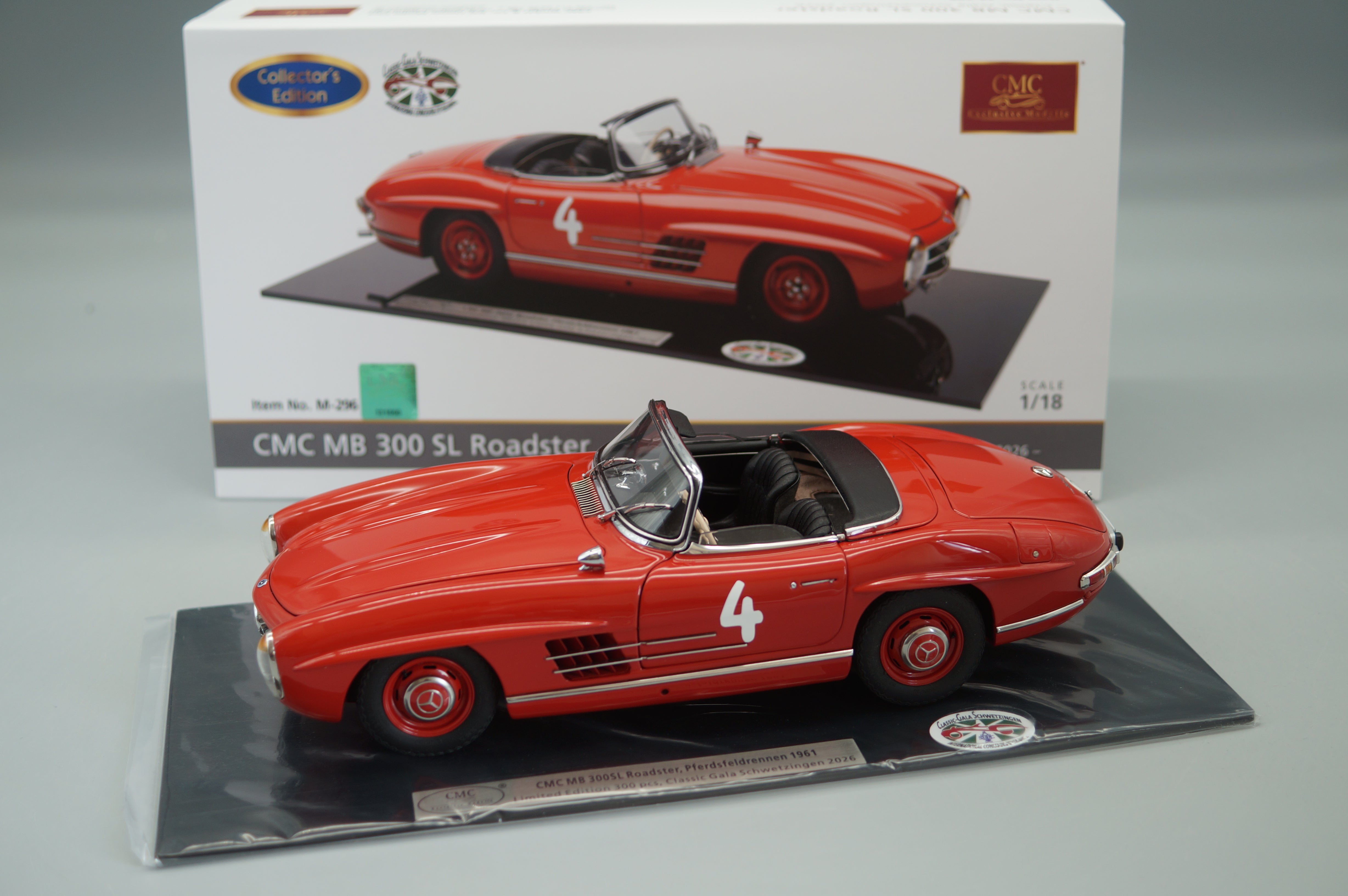 1/18 Mercedes-Benz 300 SL Roadster Raceversion #4 Special Edition Classic Gala Schwetzingen CMC M-296