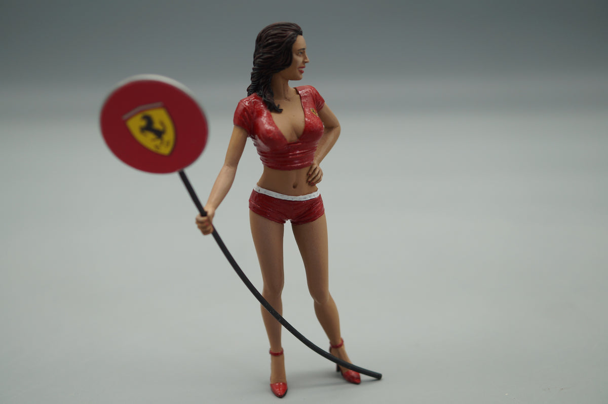 1/18 Ferrari Girl RED DRESS von SF Scale Figures #17/25 - Handarbeit - pre-owned