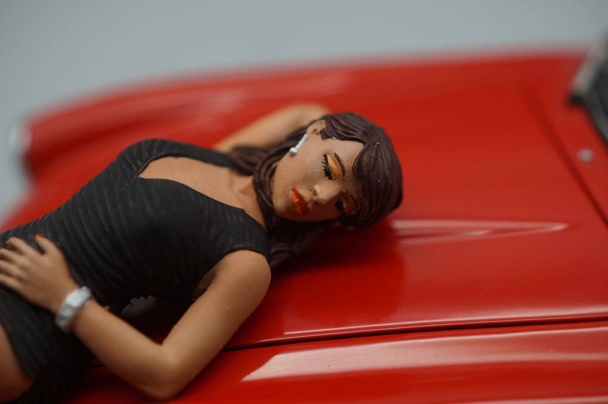 1/18 Lying Girl Black Dress by SF Scale Figures - Handmade -