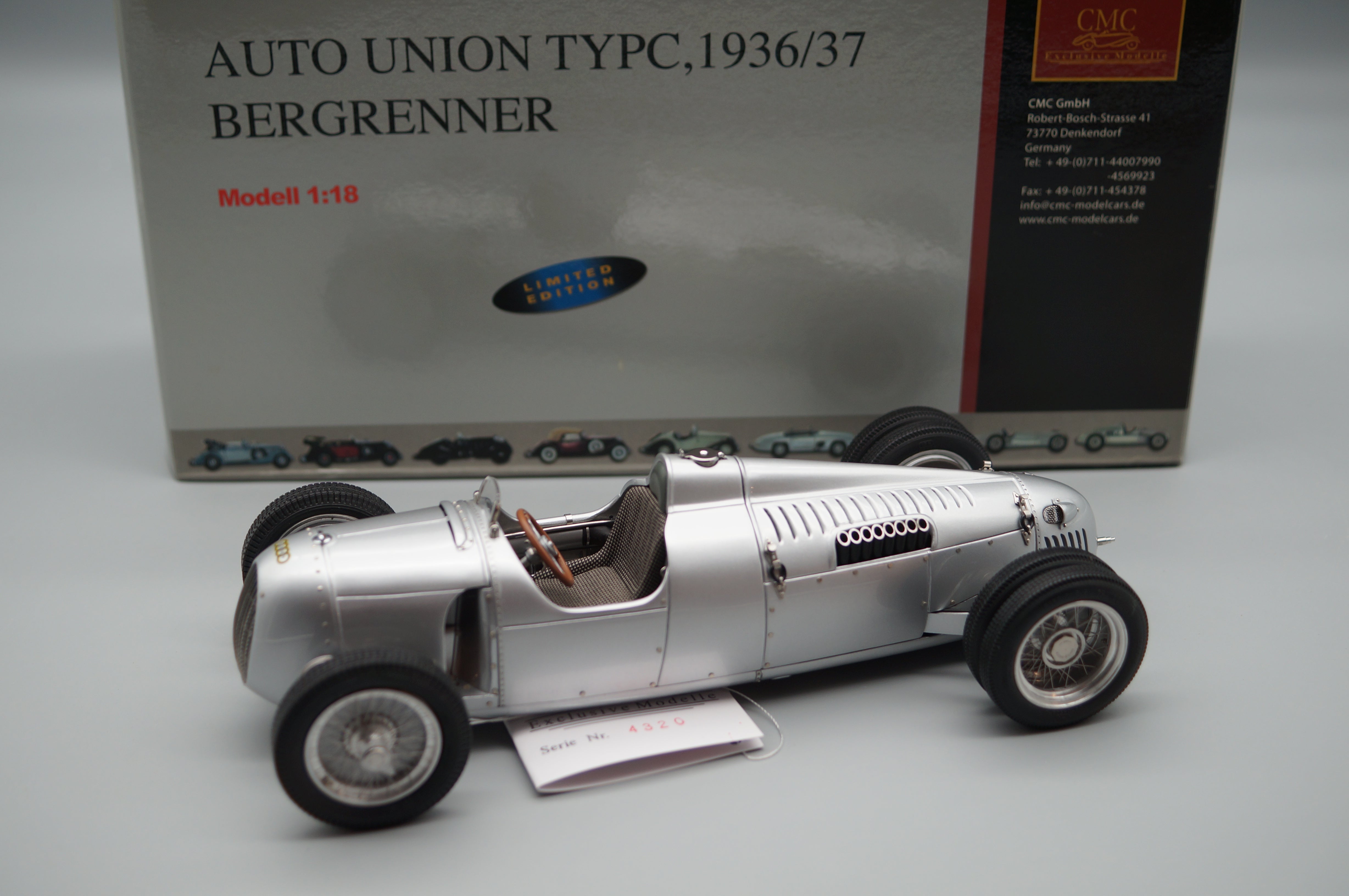 1/18 Auto Union Typ C 'Bergrenner' Bernd Rosemeyer CMC M-053