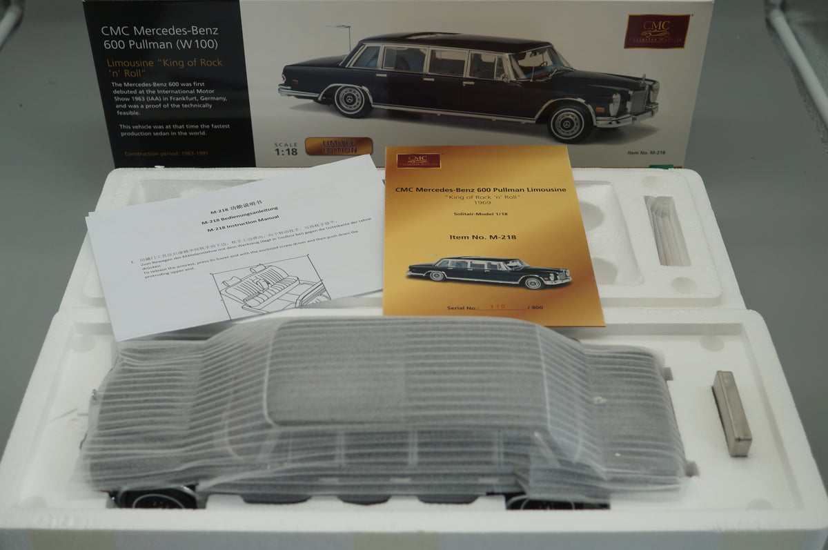 1/18 Mercedes-Benz 600 Pullman KING of ROCK’n ROLL #110/800 CMC M-218 -pre-owned- MH340