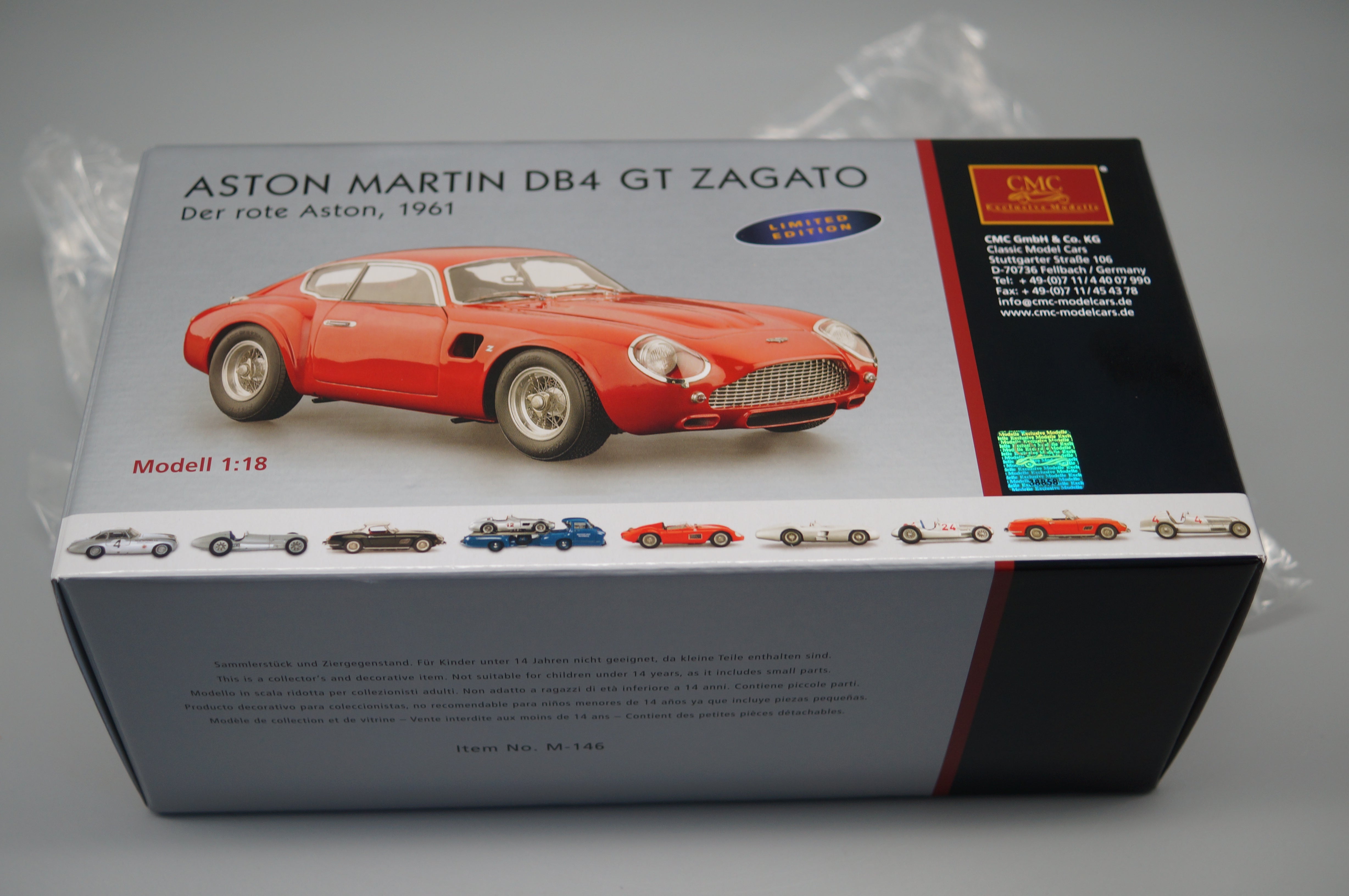 1/18 Aston Martin DB4 GT Zagato red 1961 CMC M-146 LE 1000 pcs