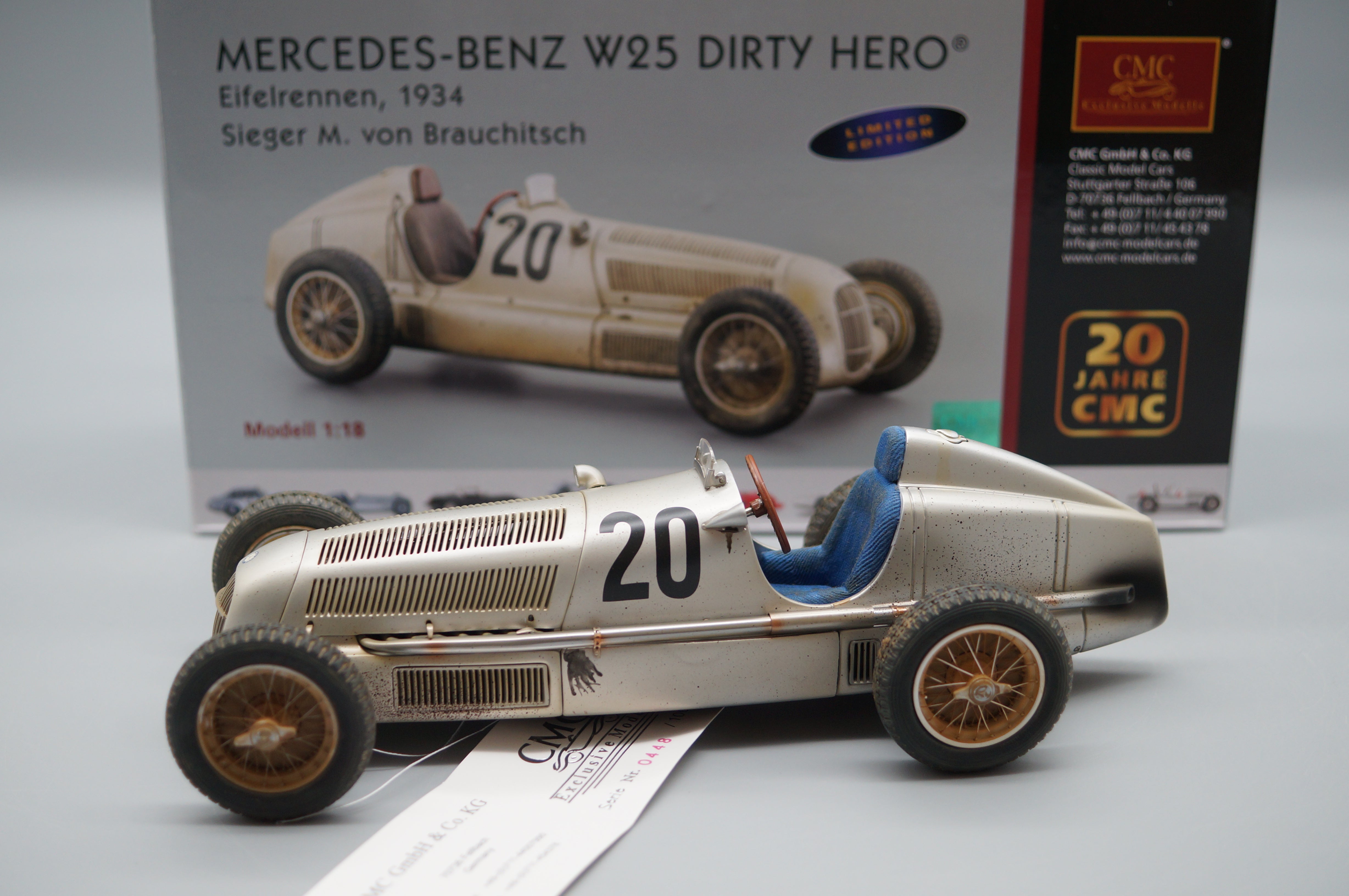 1/18 Mercedes-Benz W25 #20 'Dirty Hero' collectors edition 20 years CMC M-147 LE 1000 pcs