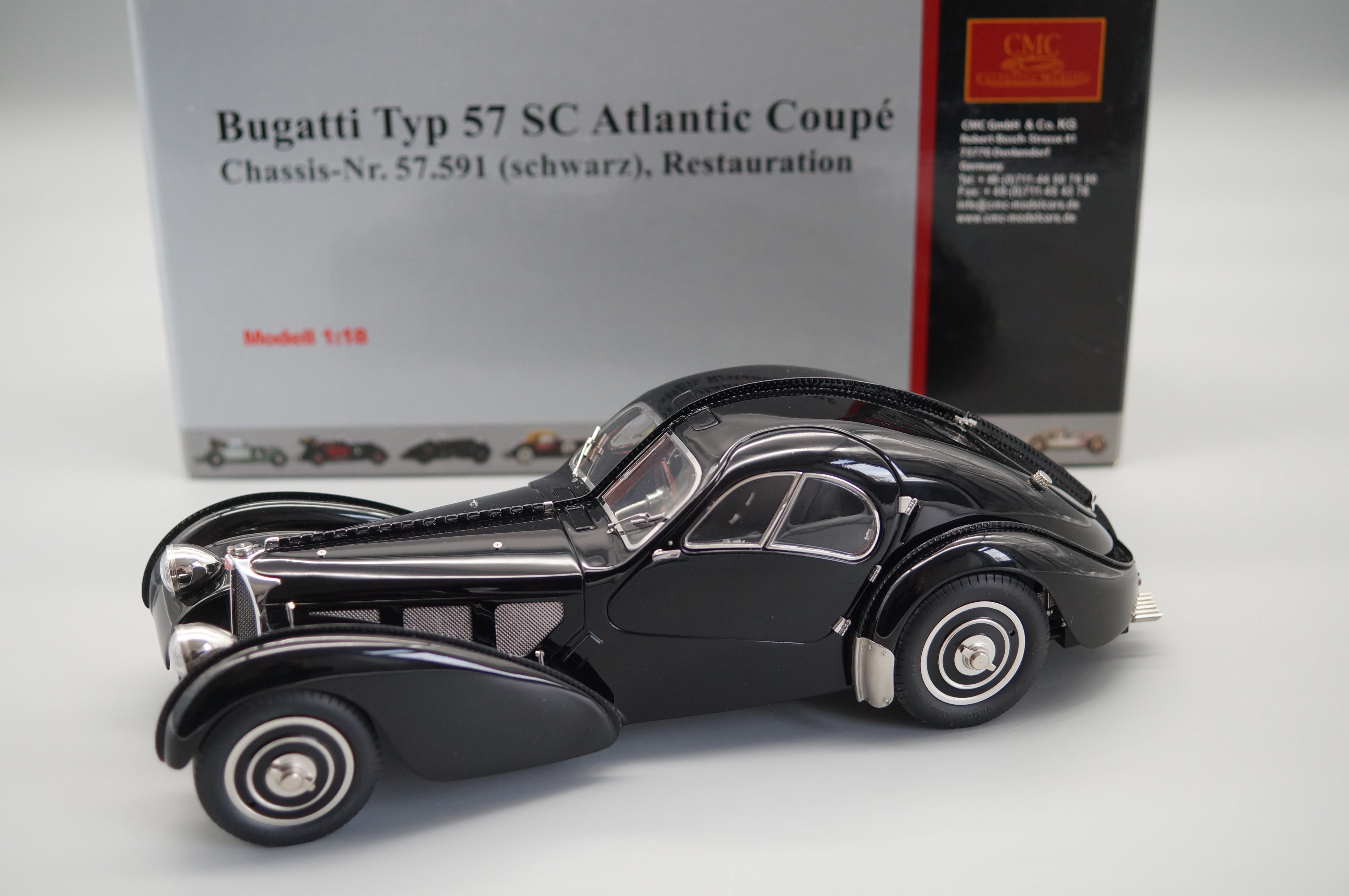 1/18 Bugatti Typ 57 SC Atlantic 1938 (schwarz) CMC M-085 #2500 -pre-owned-