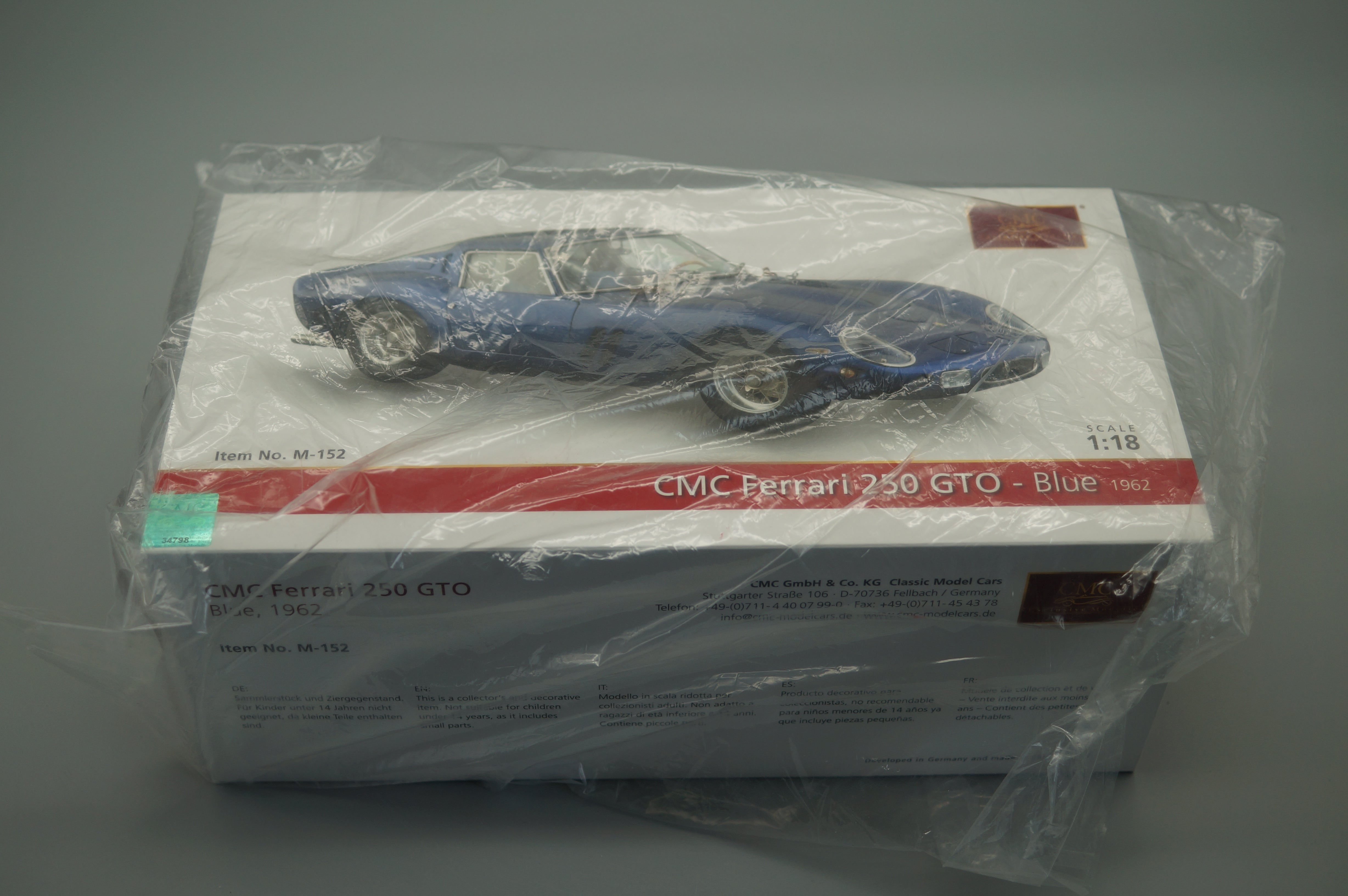 1/18 CMC Ferrari 250 GTO 1962 BLUE #1782 CMC M-152 -pre-owned-