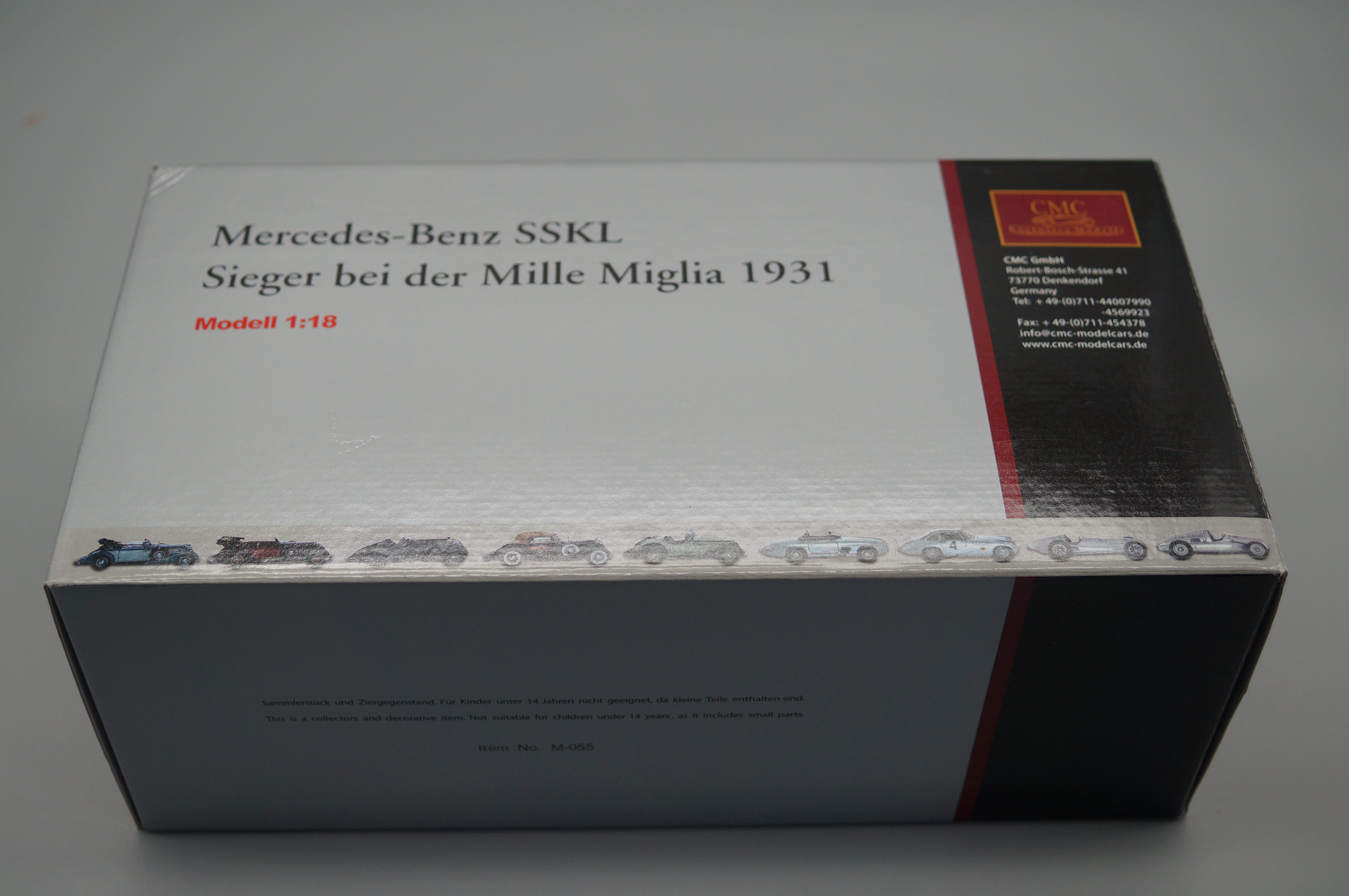 1/18 Mercedes-Benz SSKL #87 R. Caracciola Mille Miglia 1931 'The White Elephant' #5450 CMC M-055 -pre-owned-