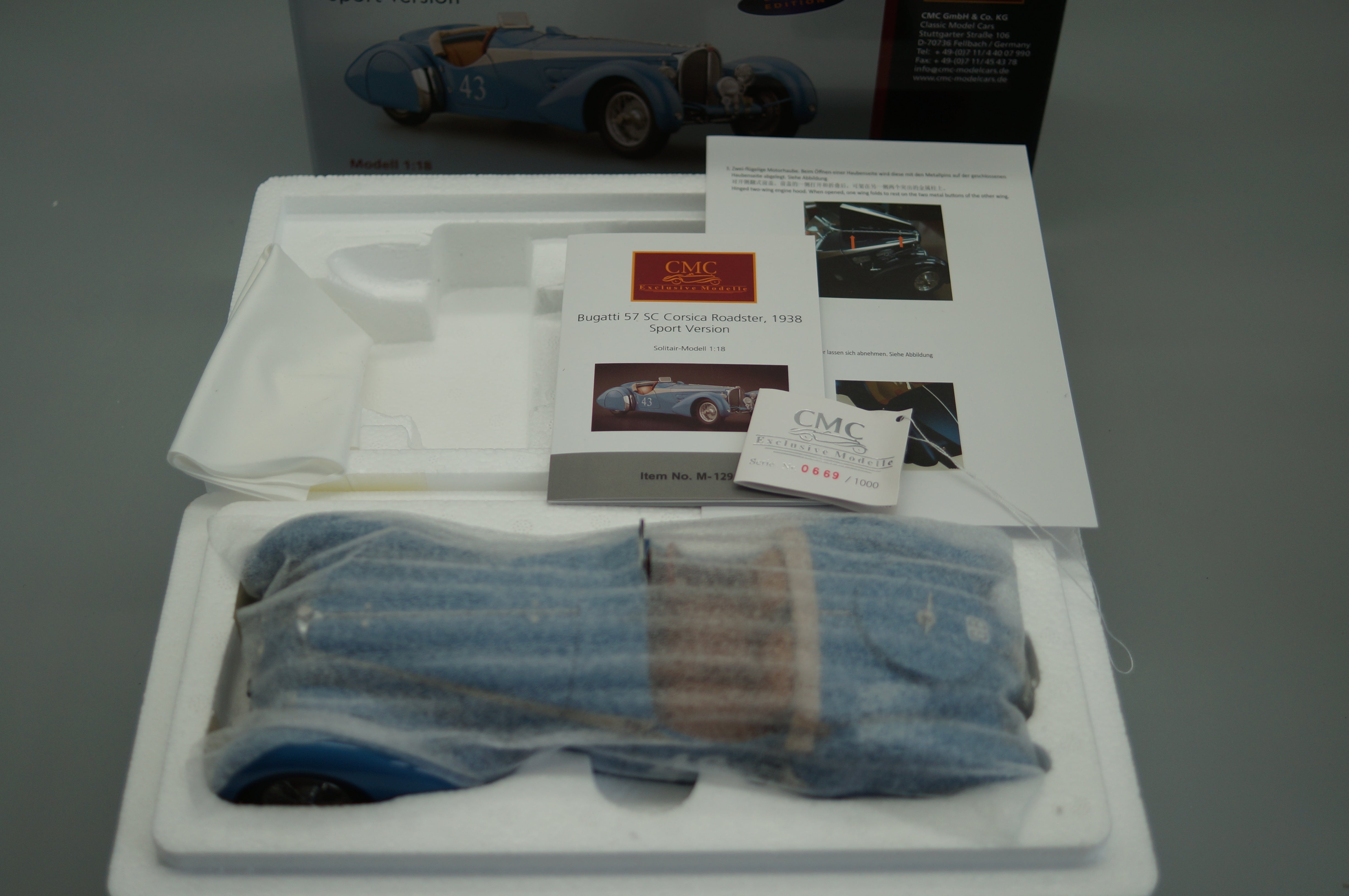 Bugatti 57 SC Corsica #43 Sport Version 1938 CMC M-129 Limited Edition 1,000 units - pre-owned