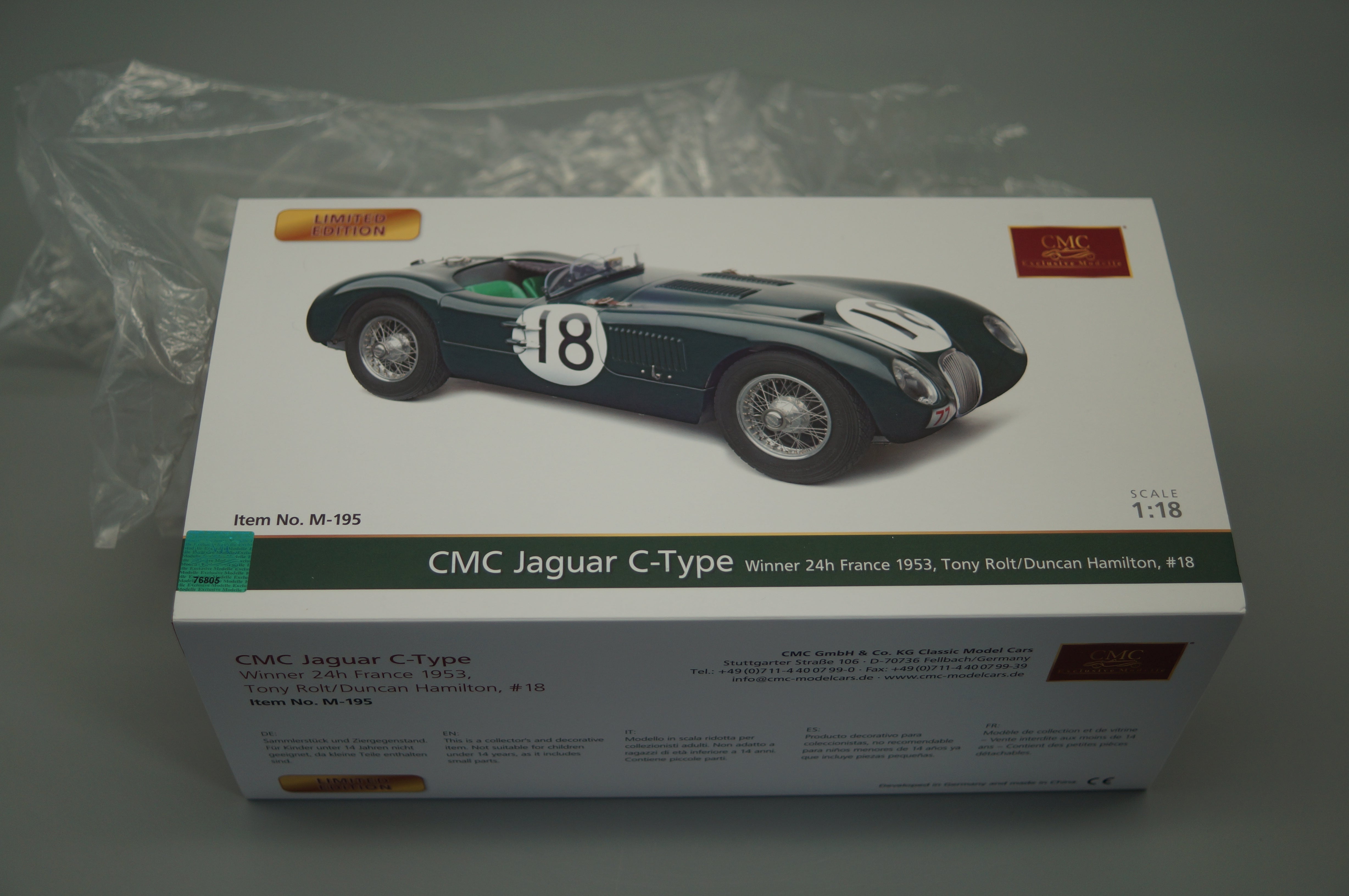 1:18 Jaguar C-Type #18 24h Le Mans Winner 1953 Rolt/Hamilton #1006/1500 CMC M-195 - pre-owned