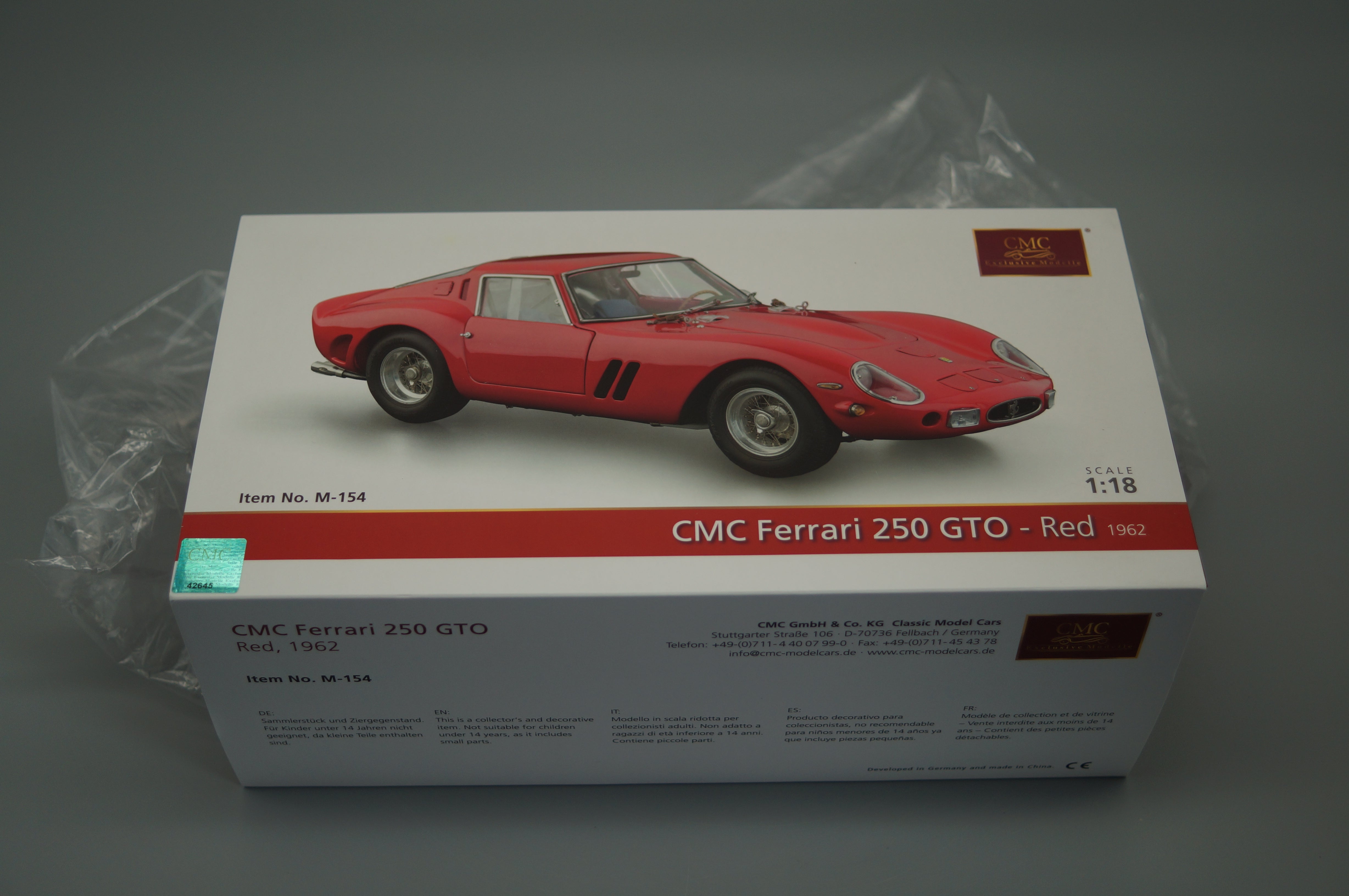 1/18 CMC Ferrari 250 GTO 1962 RED LHD #4301 CMC M-154 -PRE OWNED