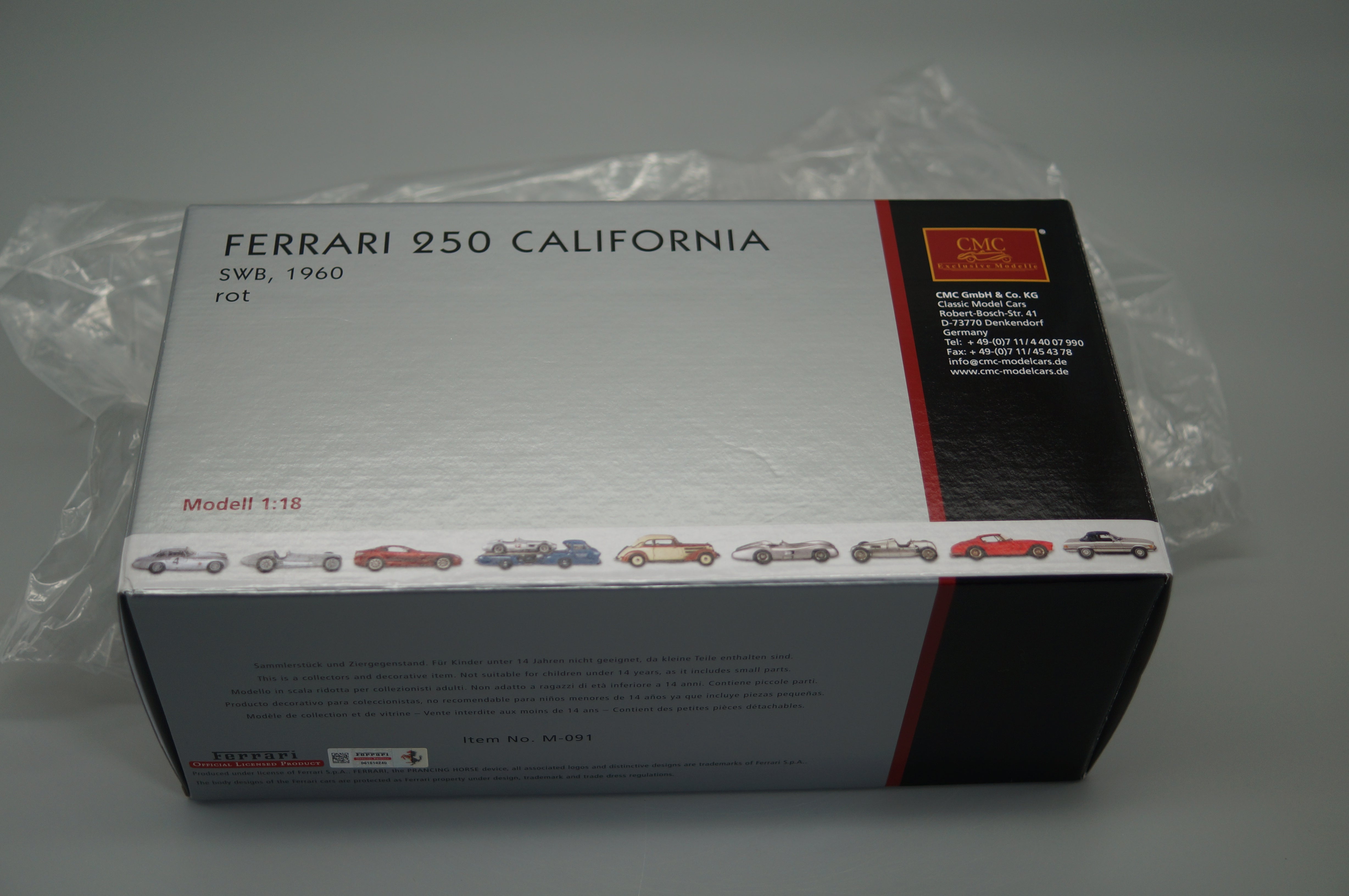 1/18 Ferrari 250 SWB Spyder California 1961 red #0117 CMC M-091 -pre-owned