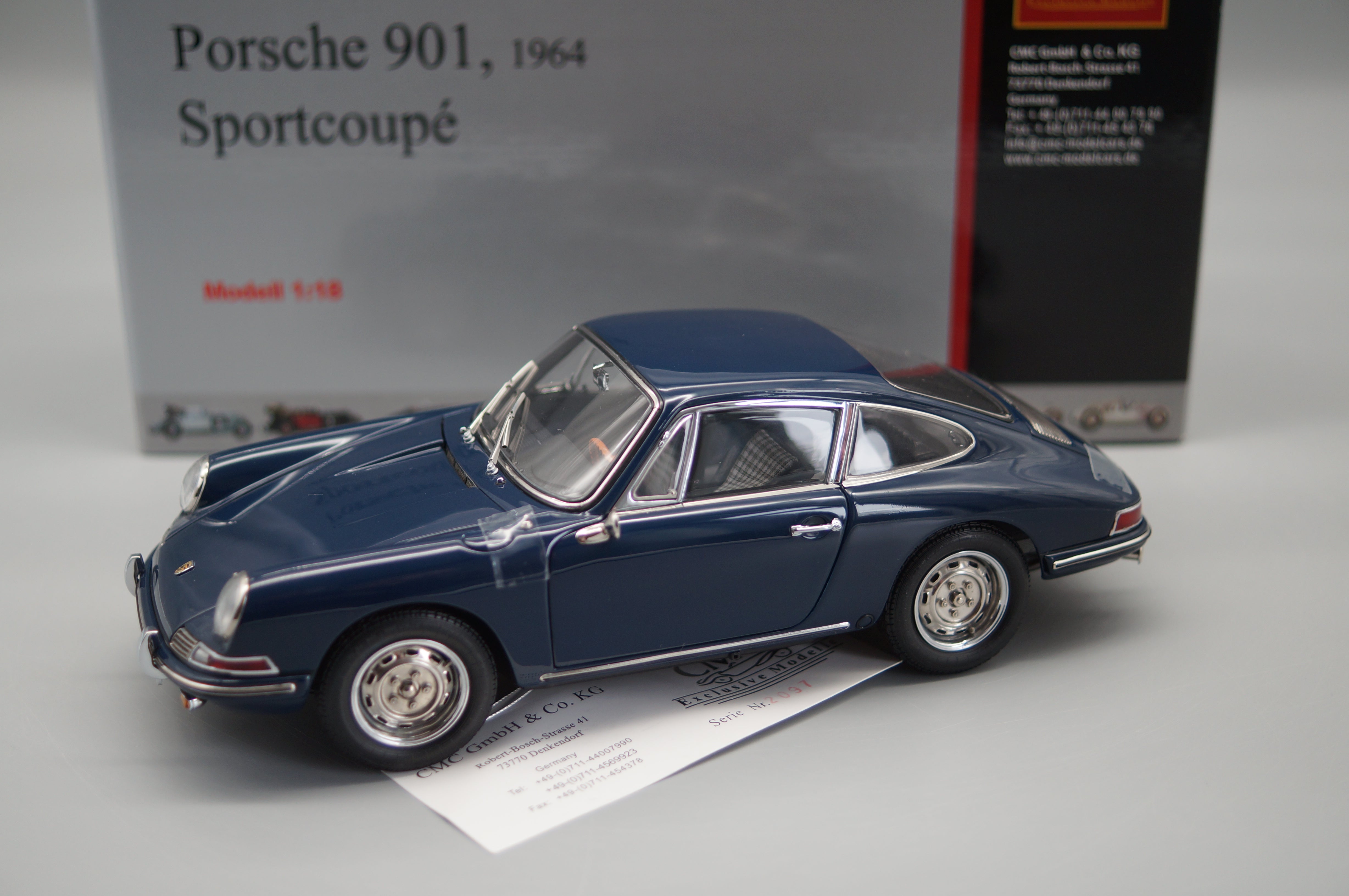 1/18 Porsche 901 Coupe Bali Blau #2097 CMC M-067 -pre-owned