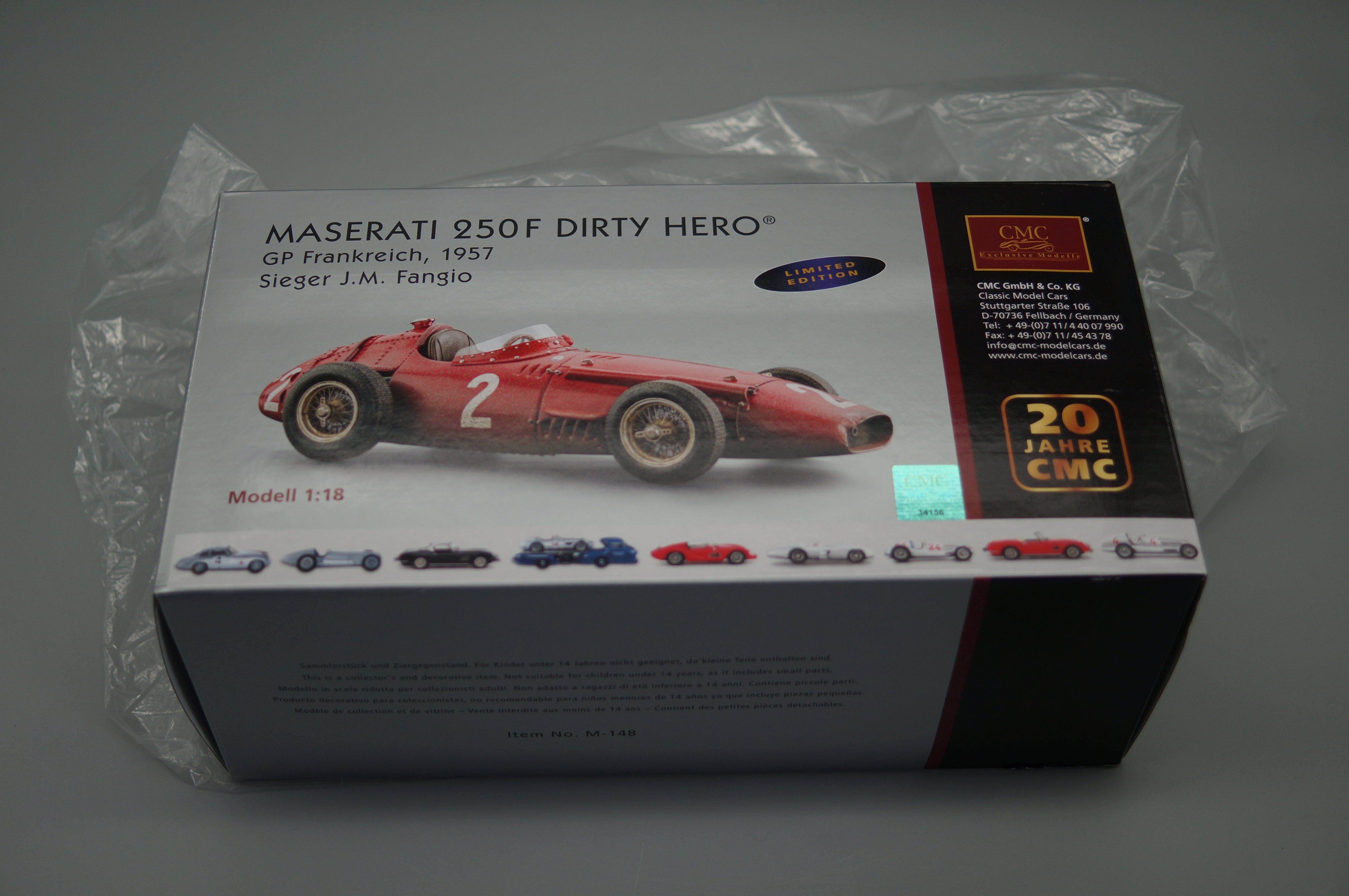 1/18 Maserati 250F #2 Dirty Hero collectors edition 20 years #0057/1000 CMC M-148 - pre-owned