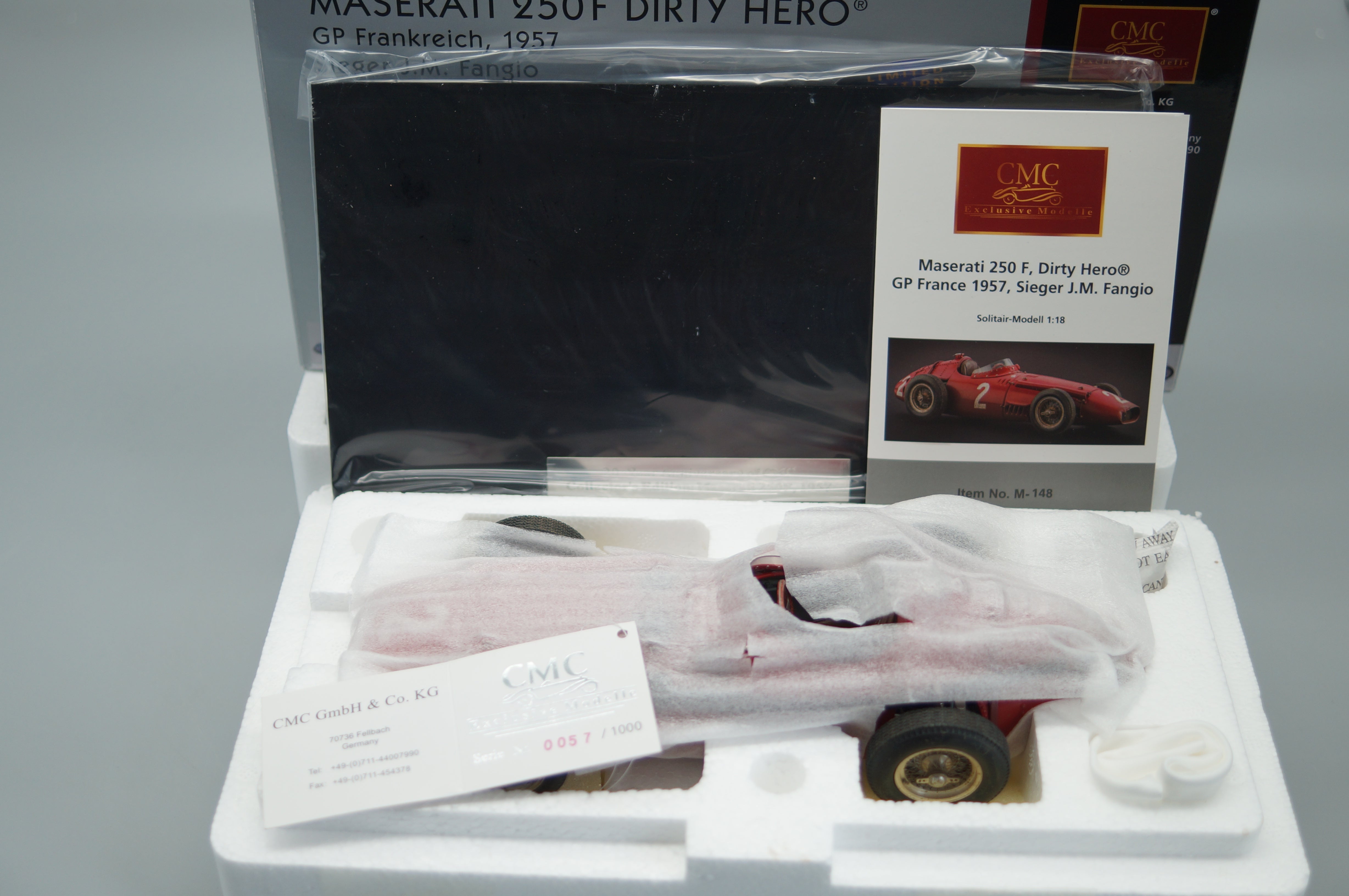 1/18 Maserati 250F #2 Dirty Hero collectors edition 20 years #0057/1000 CMC M-148 - pre-owned