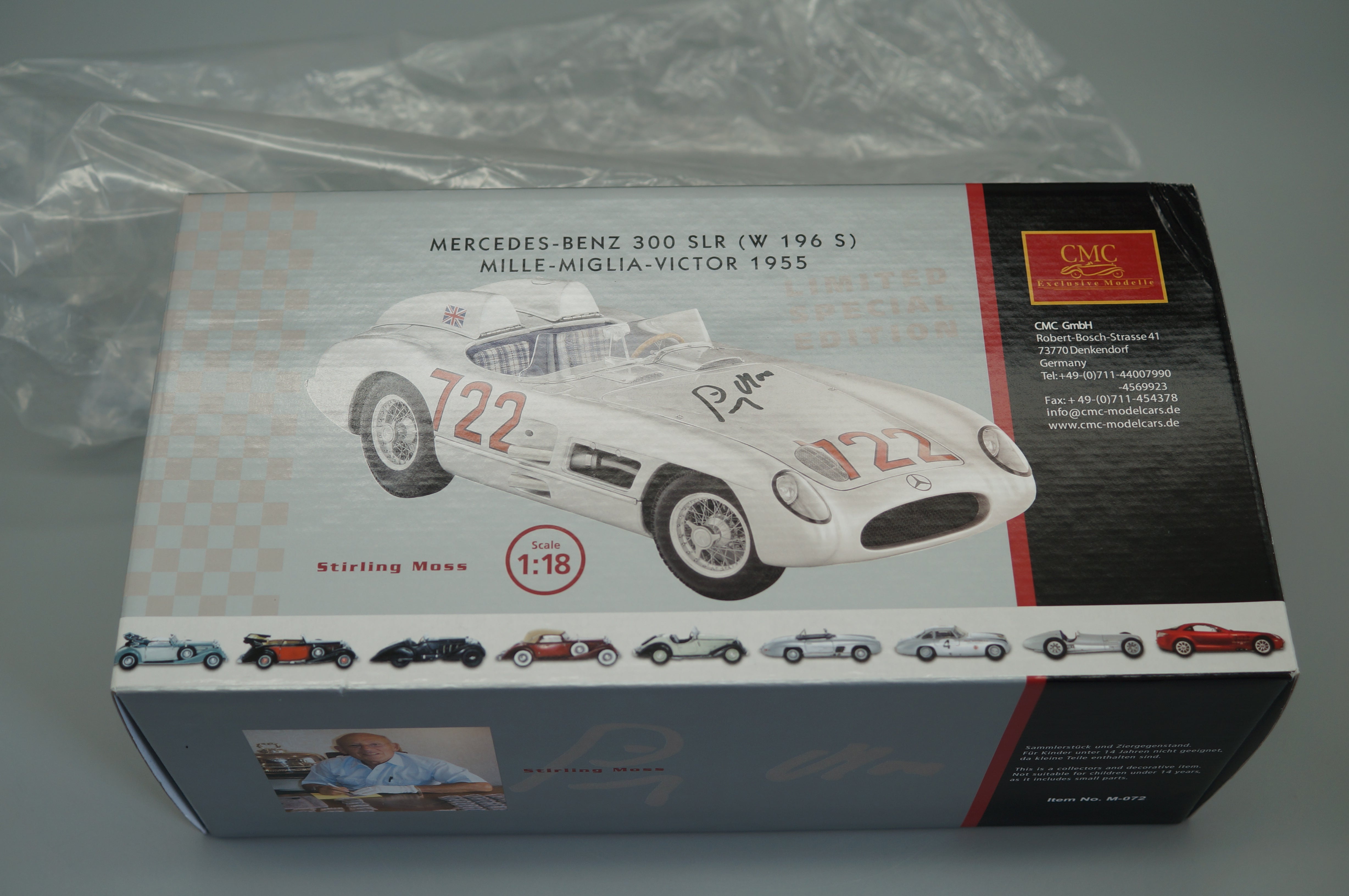 1/18 Mercedes-Benz 300SLR #722 Mille Miglia Stirling MOSS Signature Edition #484/722 CMC M-072 -pre-owned