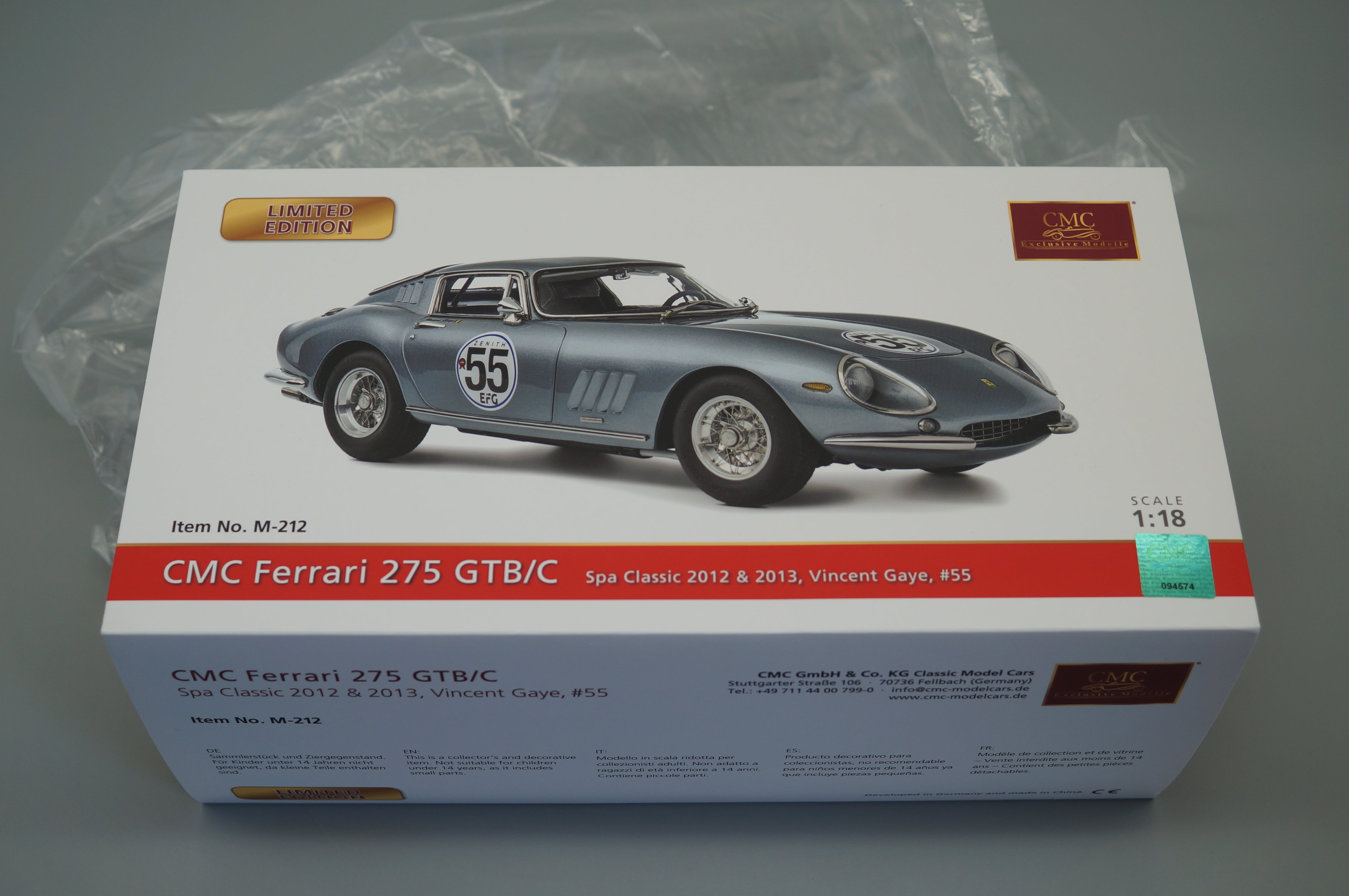 1/18 Ferrari 275 GTB/C #55 Chassis 9057 #0905/1000 CMC M-212 -pre-owned