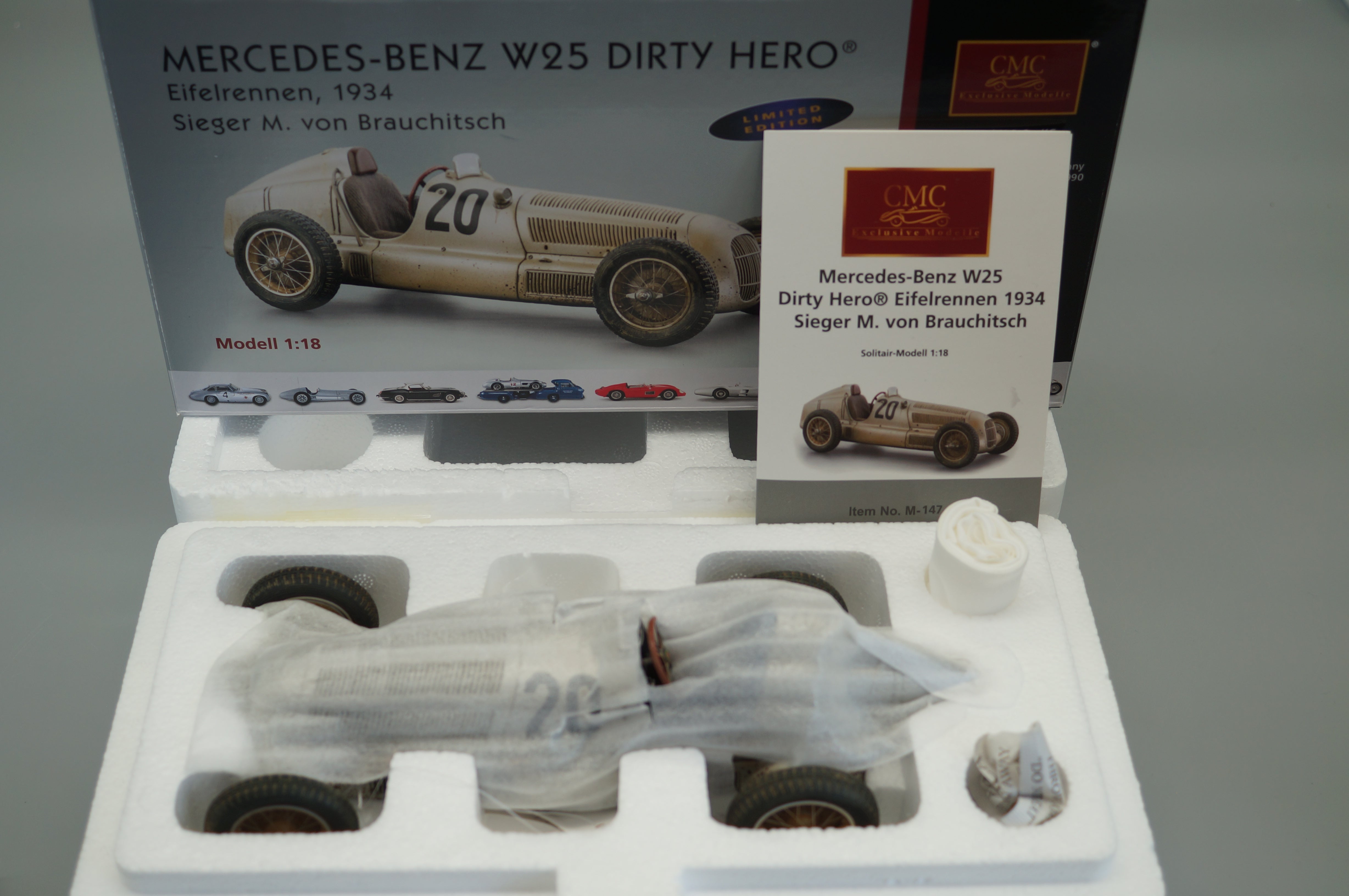 1/18 Mercedes-Benz W25 #20 'Dirty Hero' Collector's Edition 20 Years #0112/1000 CMC M-147 -Pre-Owned