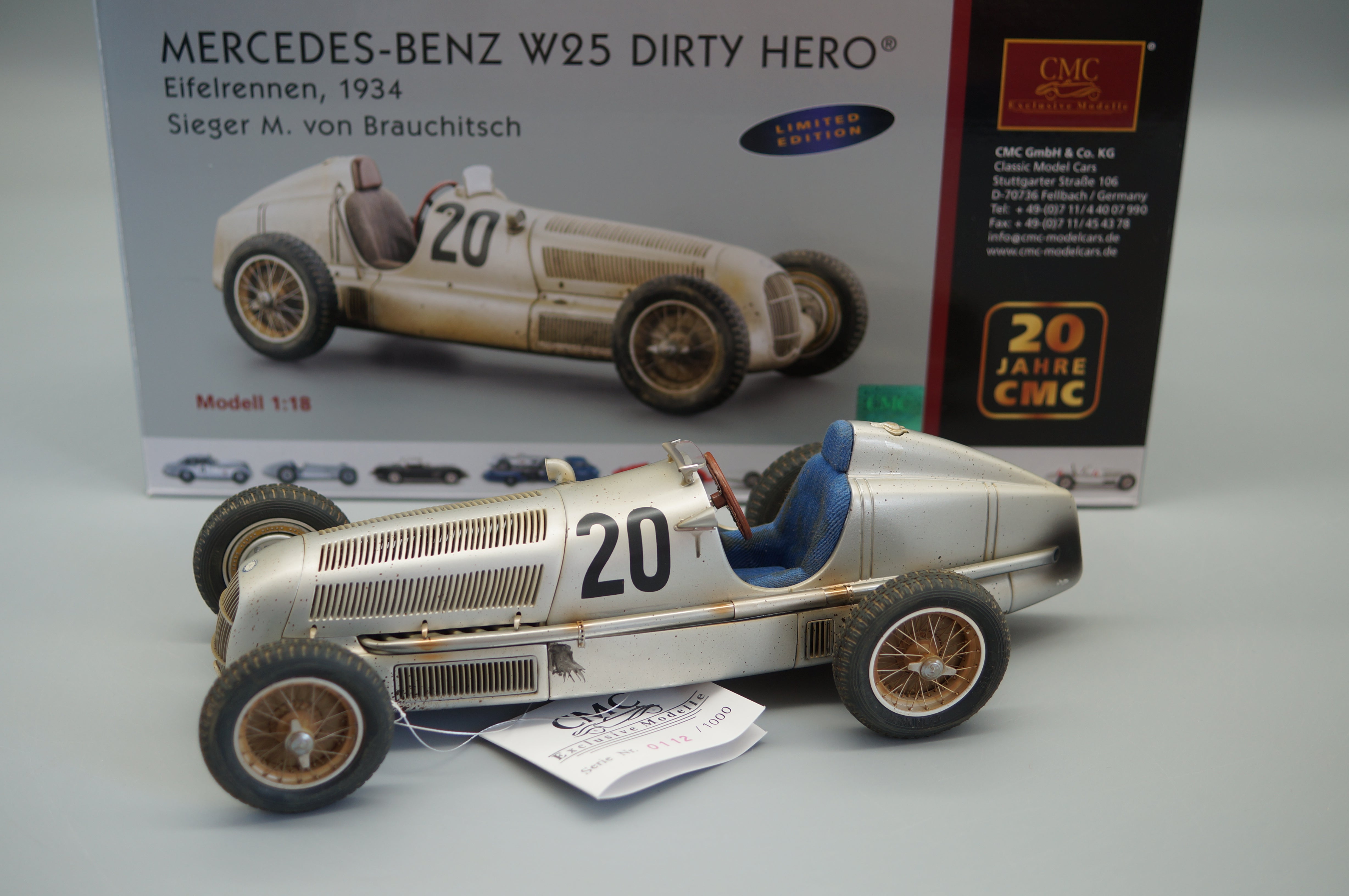 1/18 Mercedes-Benz W25 #20 'Dirty Hero' collectors edition 20 Jahre #0112/1000 CMC M-147 -Pre-Owned