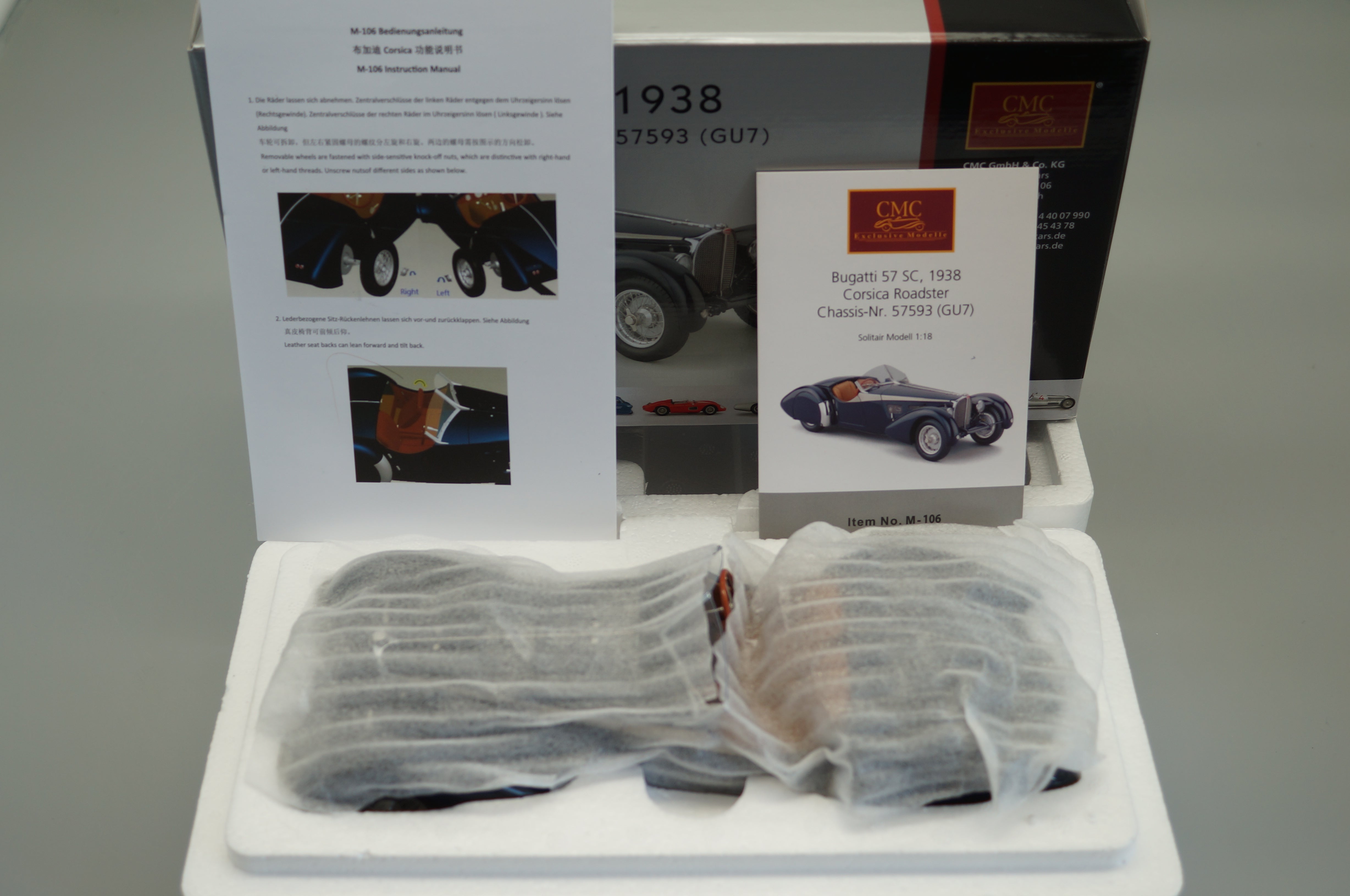 1/18 Bugatti 57 SC Corsica Roadster #1337 CMC M-106 - pre-owned