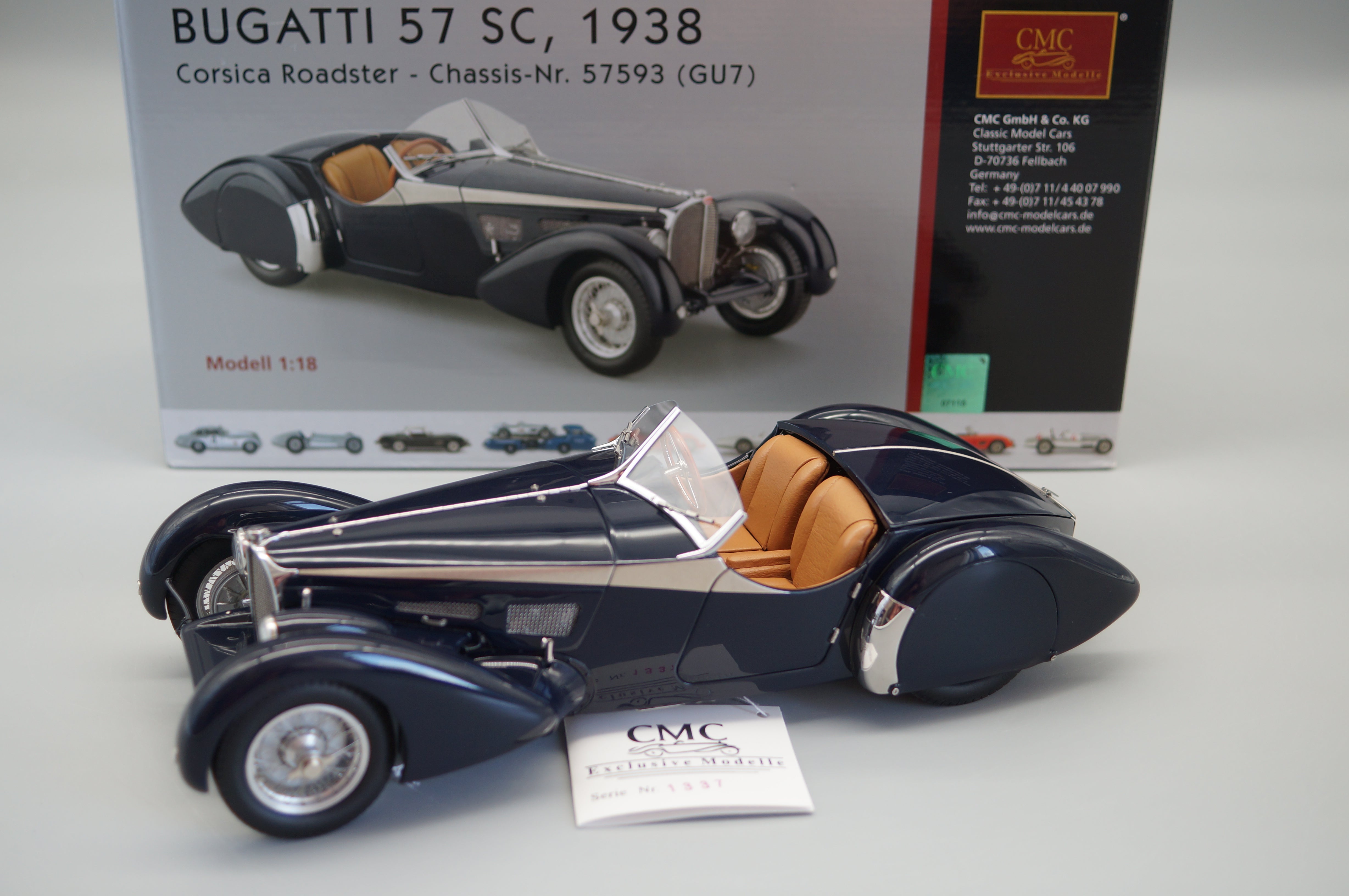 1/18 Bugatti 57 SC Corsica Roadster #1337 CMC M-106 -pre-owned