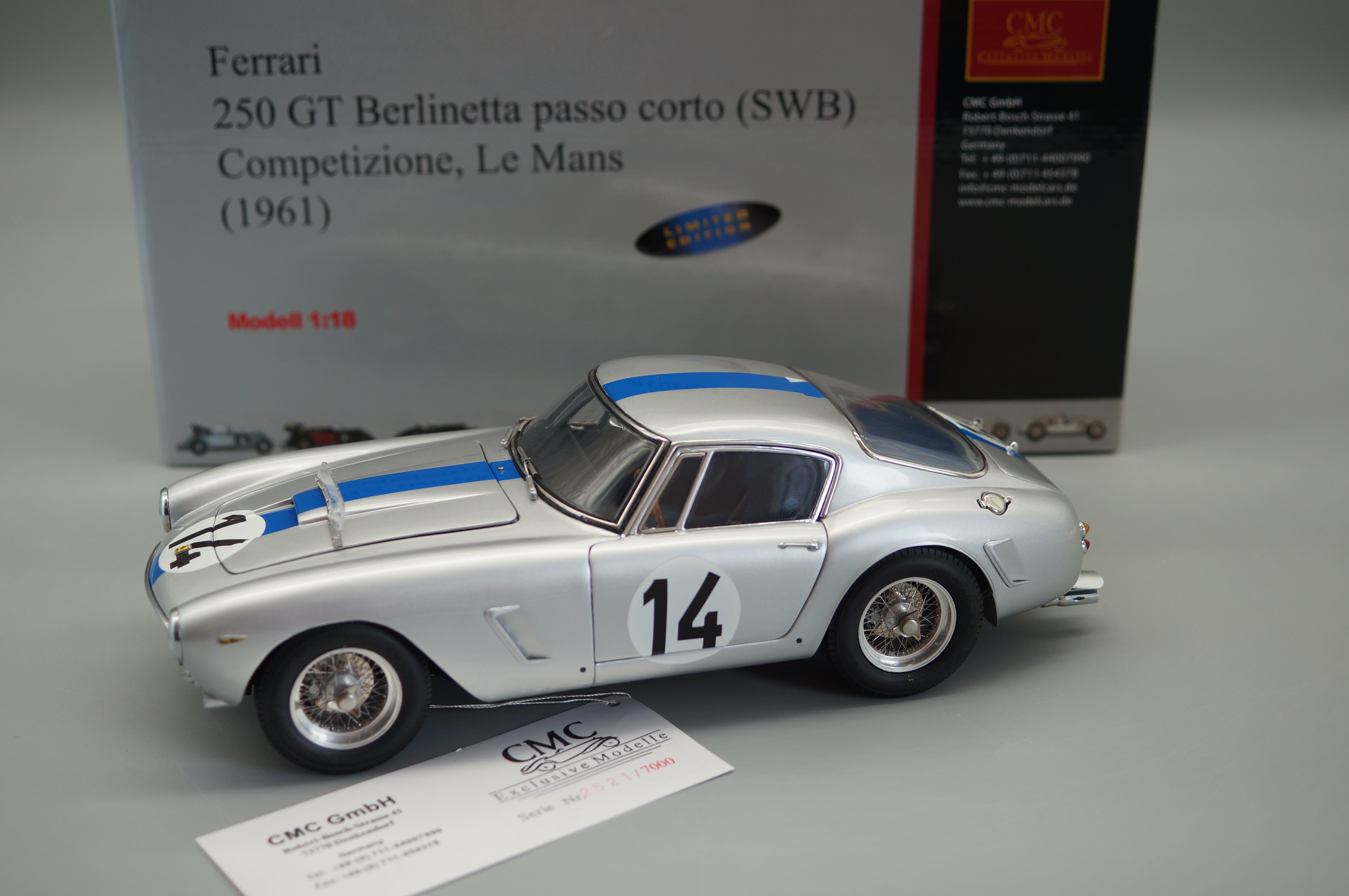 Ferrari 250 GT SWB Competizione #14  24H Le Mans 1961 #2521/7000 CMC M-079 -pre-owned