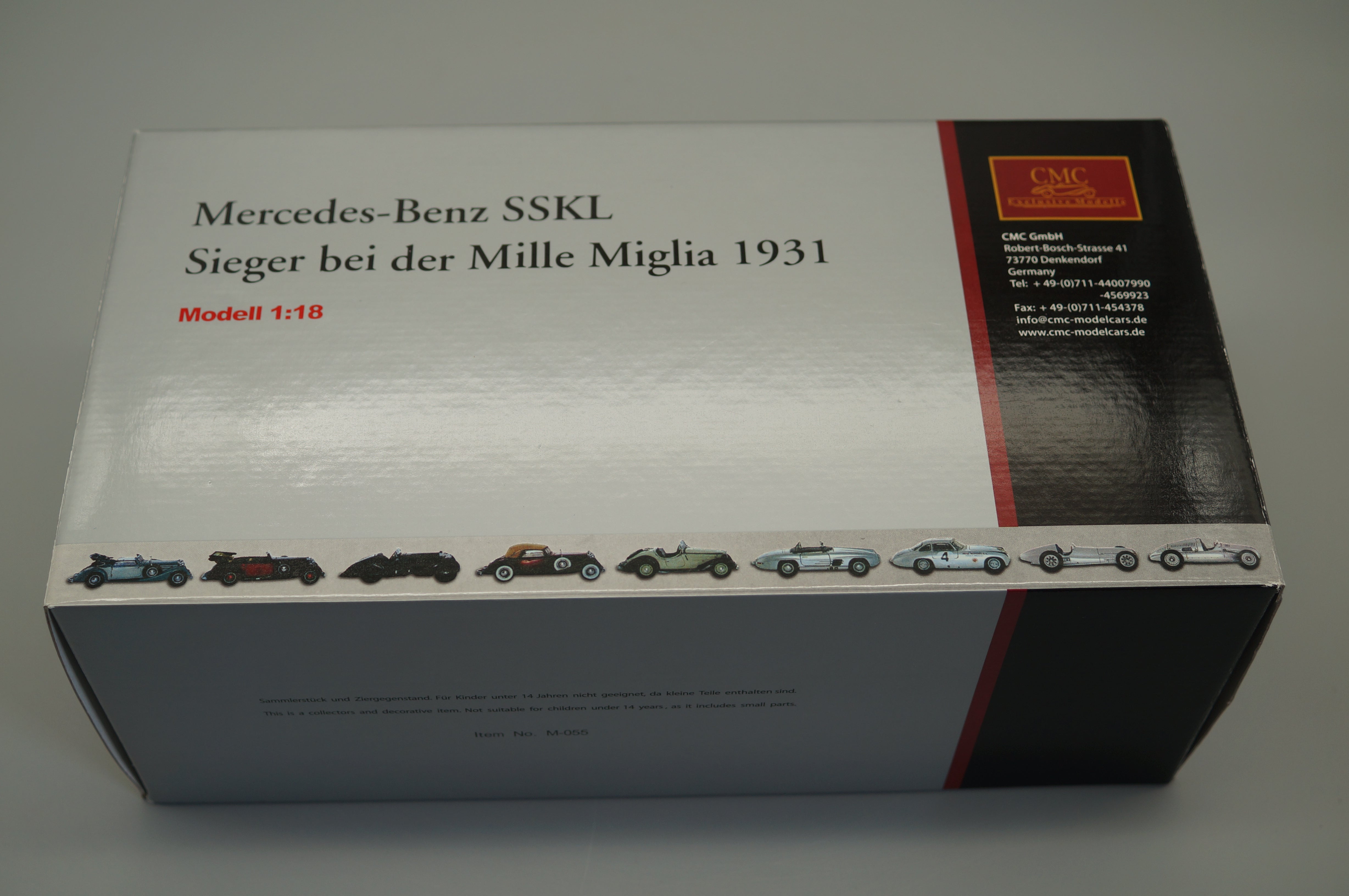 1/18 Mercedes-Benz SSKL #87 R. Caracciola Mille Miglia 1931 'The White Elephant' #5450 CMC M-055 -pre-owned-