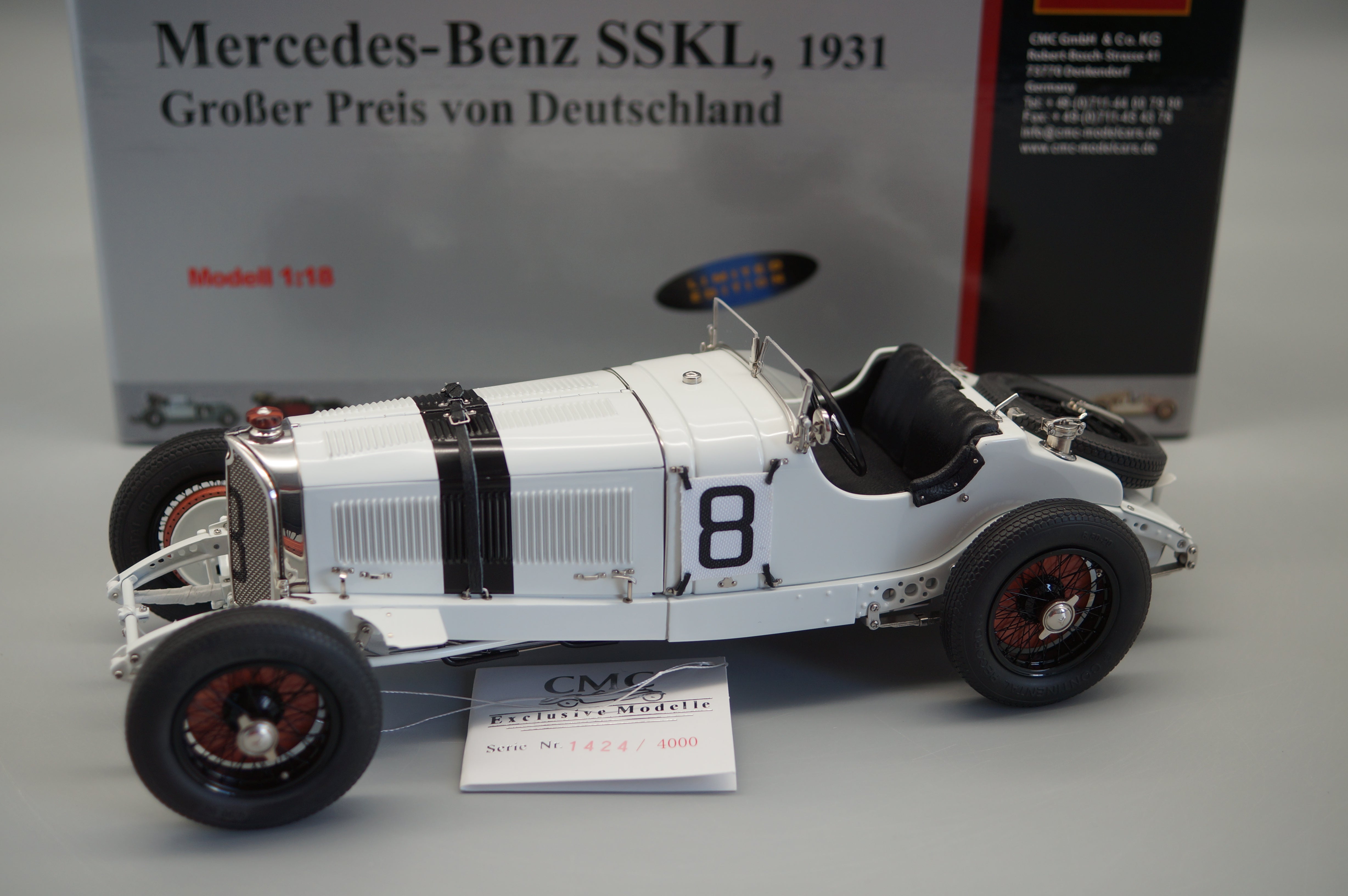 1/18 Mercedes-Benz SSKL #8 Großer Preis von Deutschland #1424/4000 CMC M-082 -pre-owned
