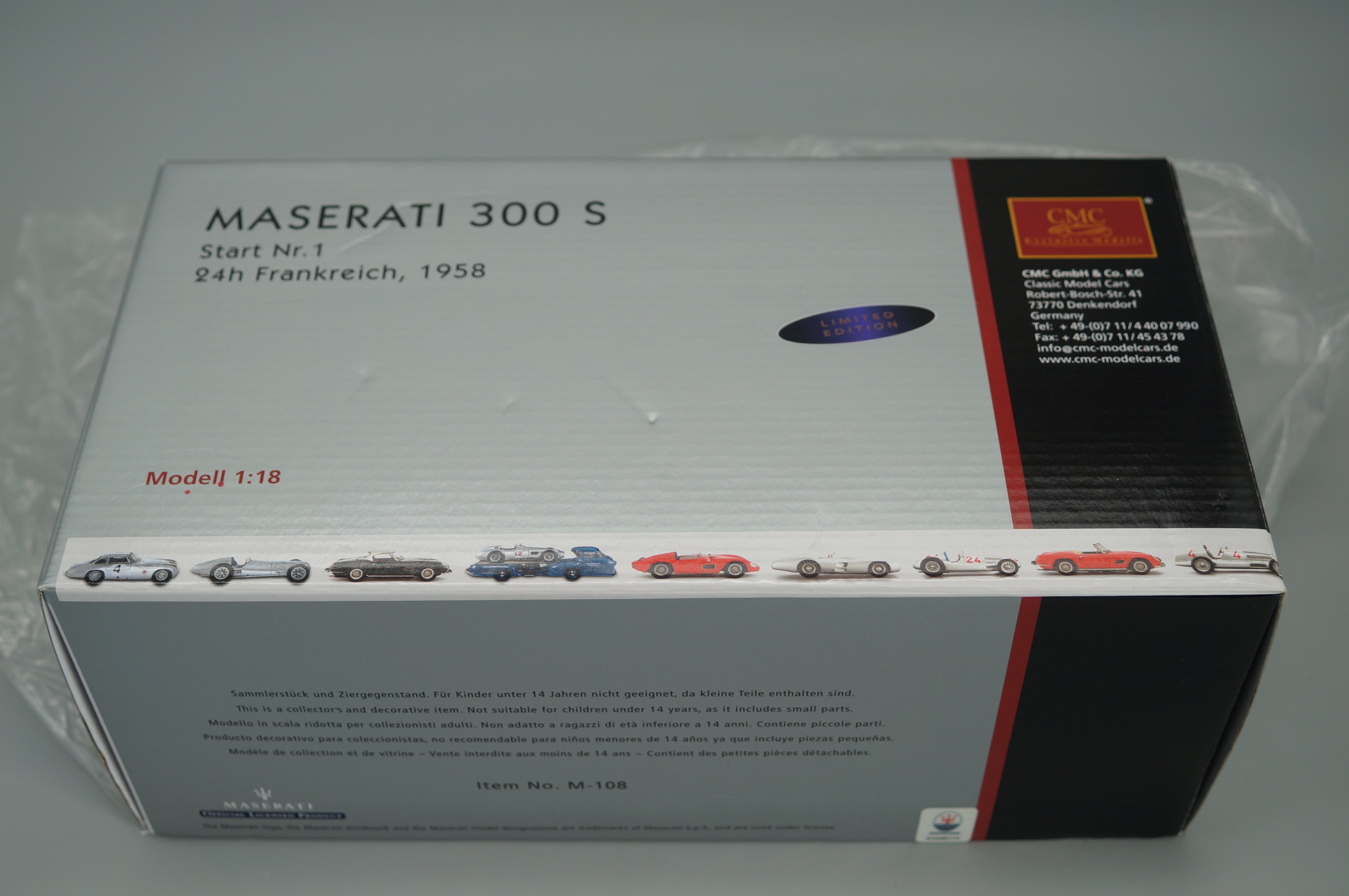 1/18 Maserati 300S #1 24H Le Mans 1958 0683/3000 CMC M-108 -pre-owned