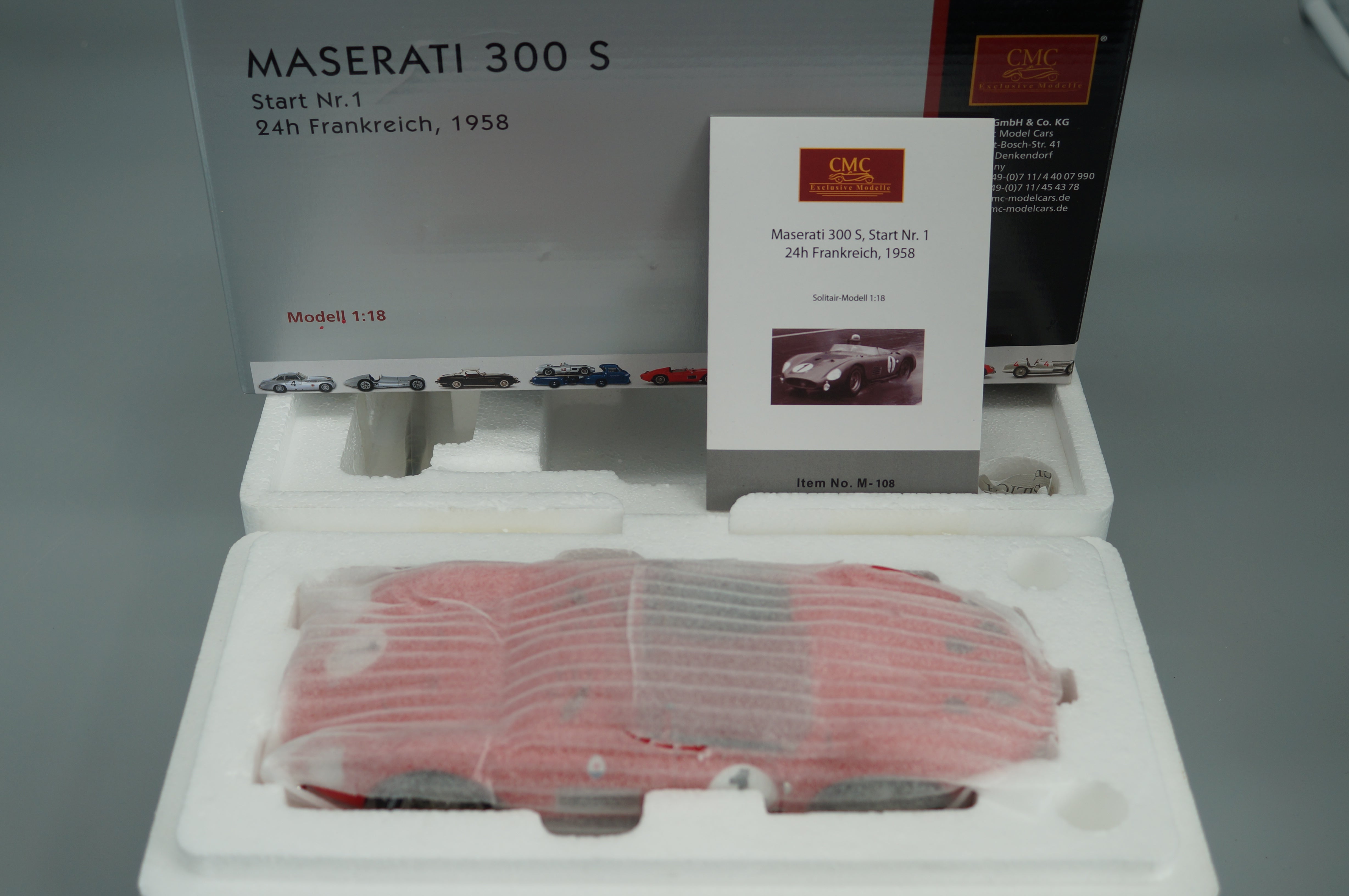 1/18 Maserati 300S #1 24H Le Mans 1958 0683/3000 CMC M-108 -pre-owned