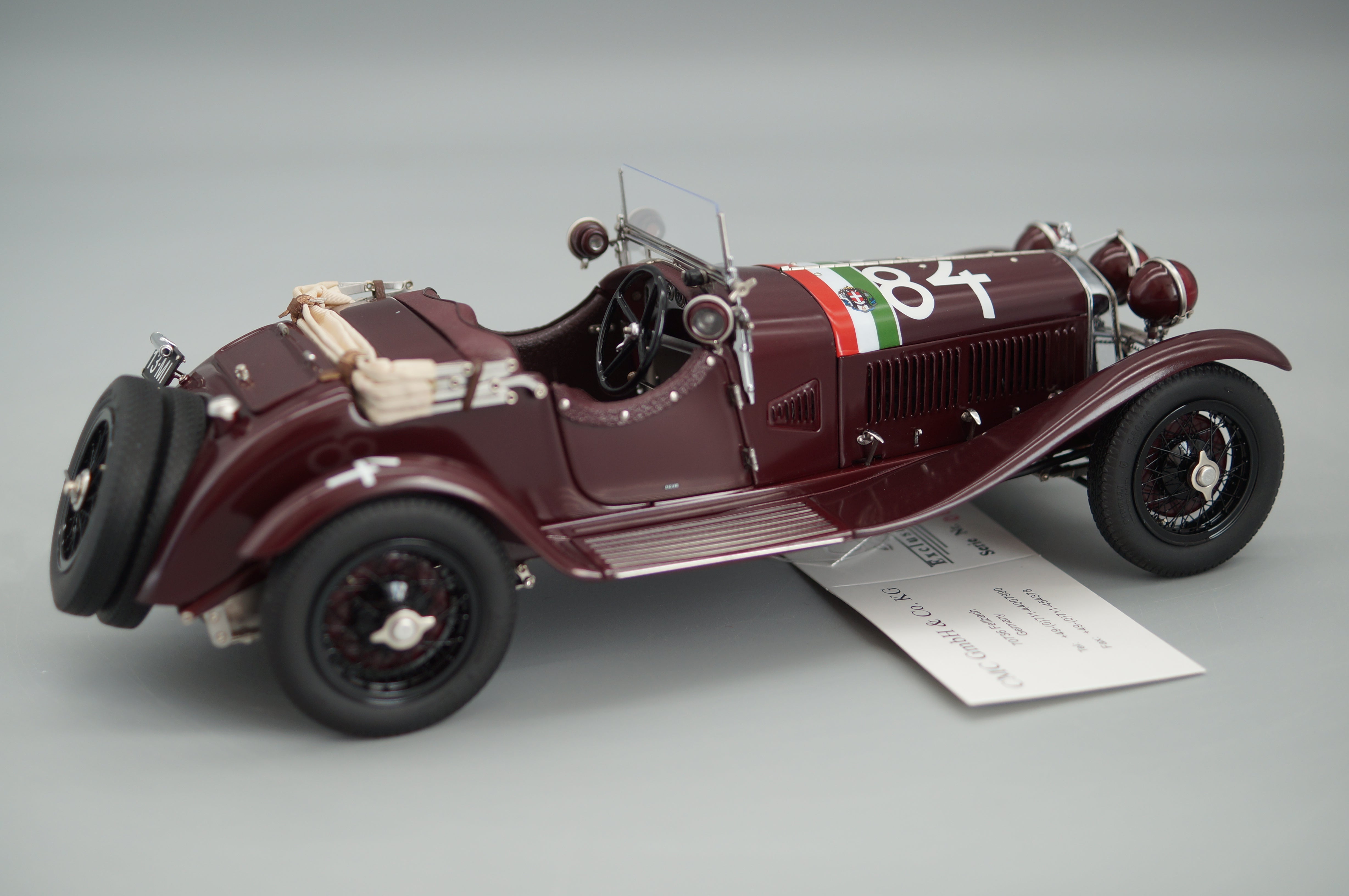 1/18 Alfa Romeo 6C 1750 GS Mille Miglia #84 Tazio Nuvolari #669/2000 CMC M-141 -pre-owned-