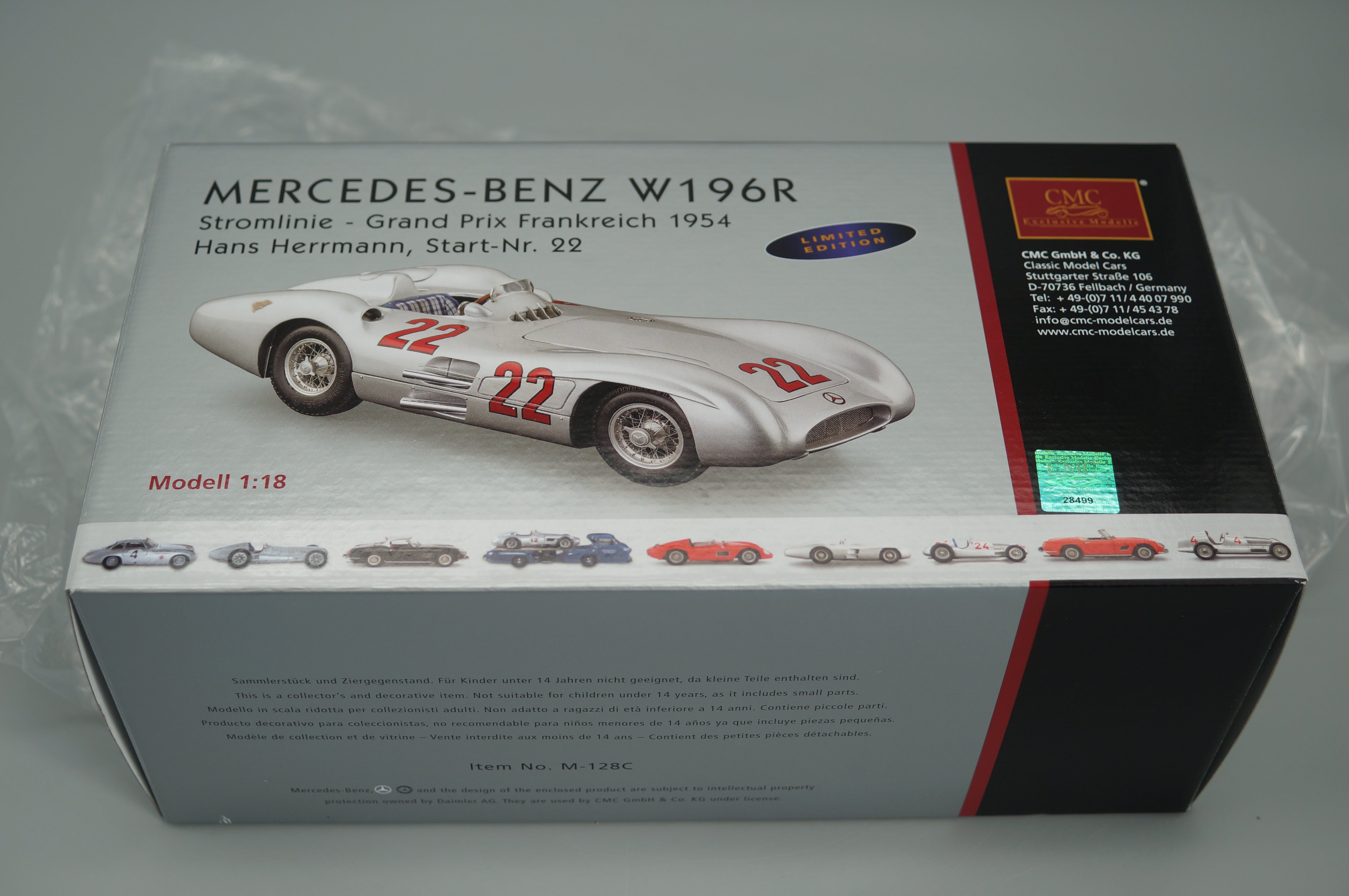 Mercedes-Benz W196R #22 H.Herrmann CMC M-128C LE 1,000 pieces -pre-owned-