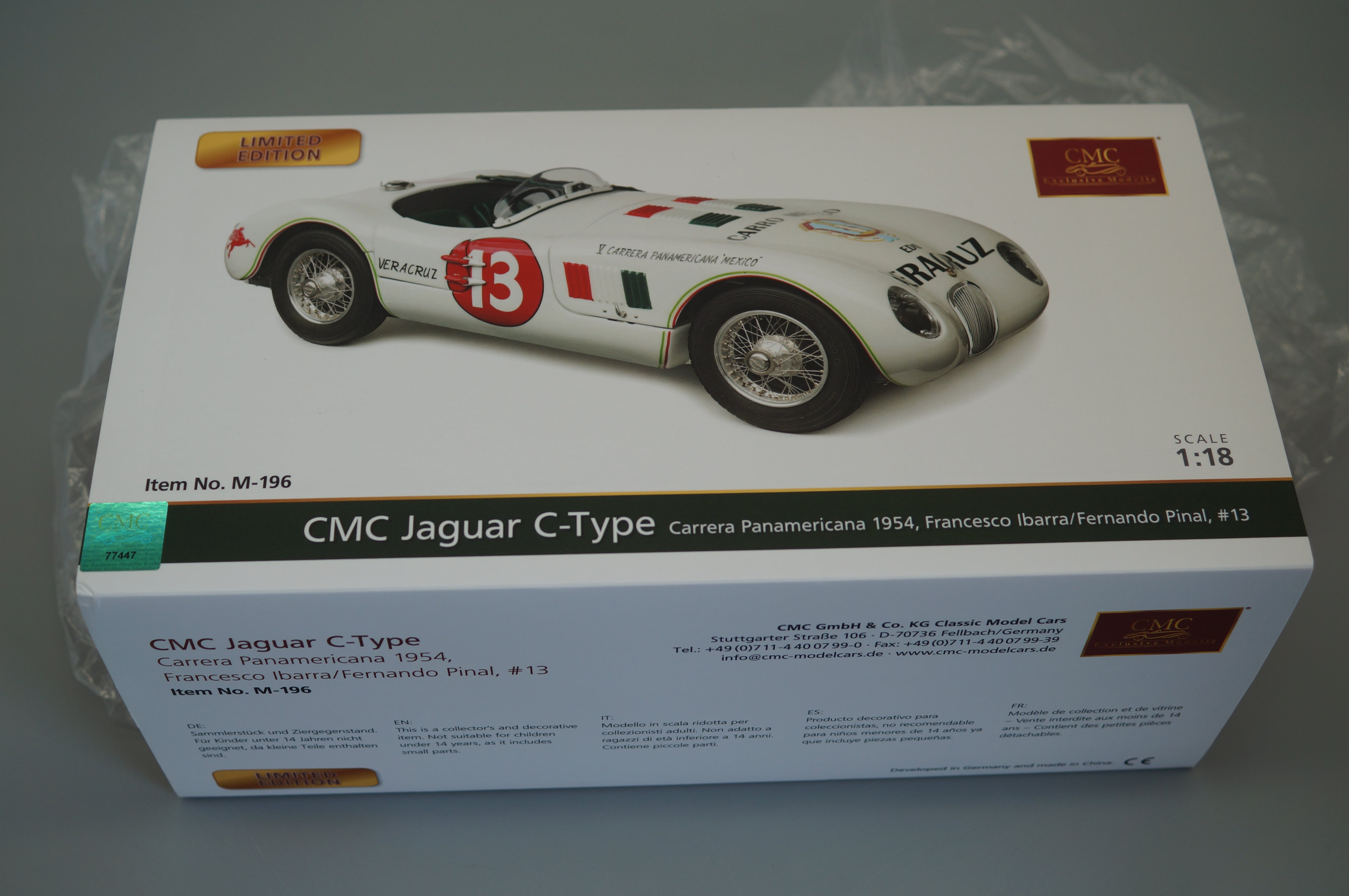Jaguar C-Type #13 Panamericana 1953/54 Ibarra/Pinal #304/500 CMC M-196 - aus Vorbesitz