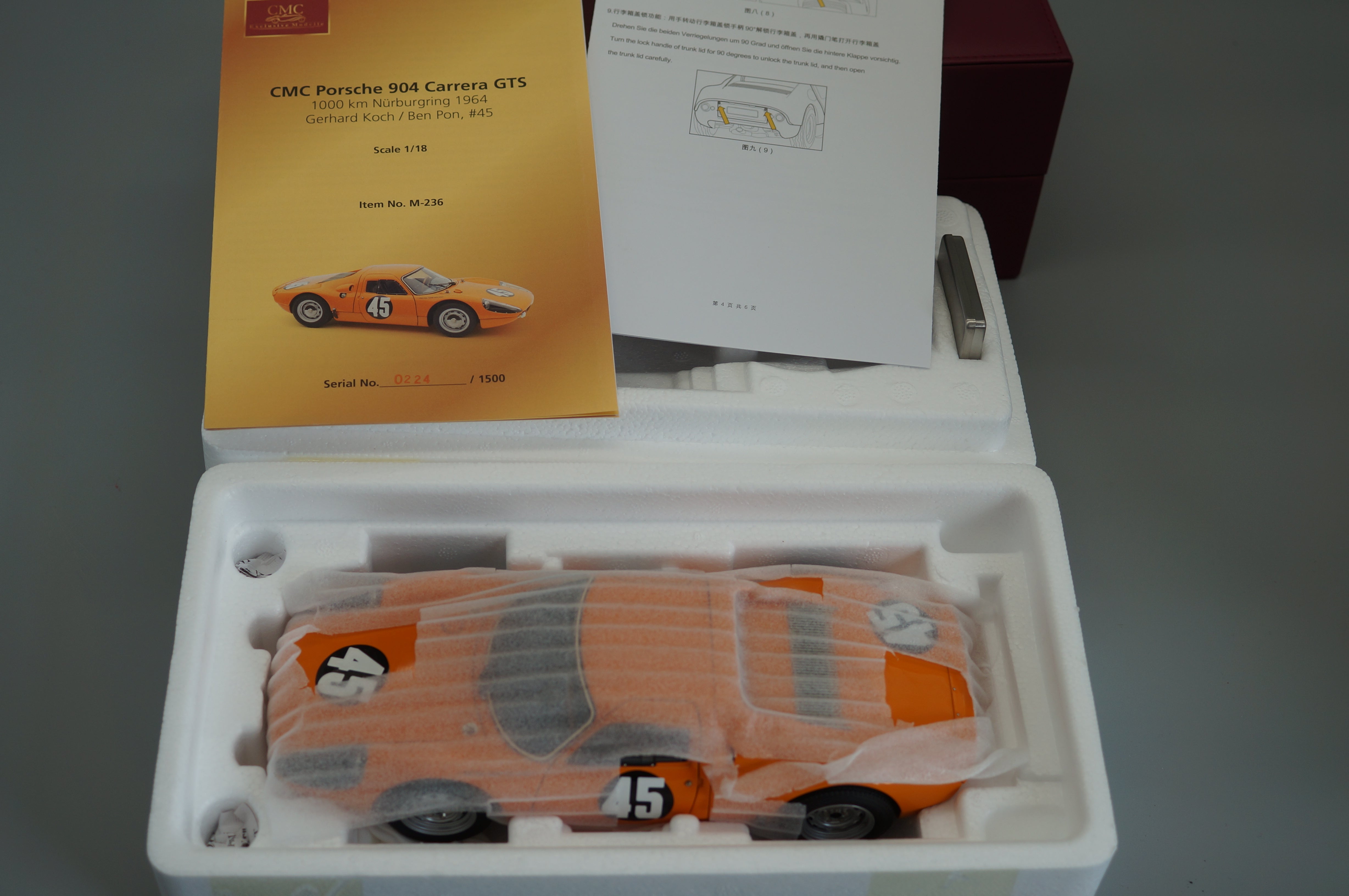 1/18 CMC M-236 1/18 Porsche 904 Carrera GTS #45 1,000 km Nürburgring 1964 Koch/Pon
