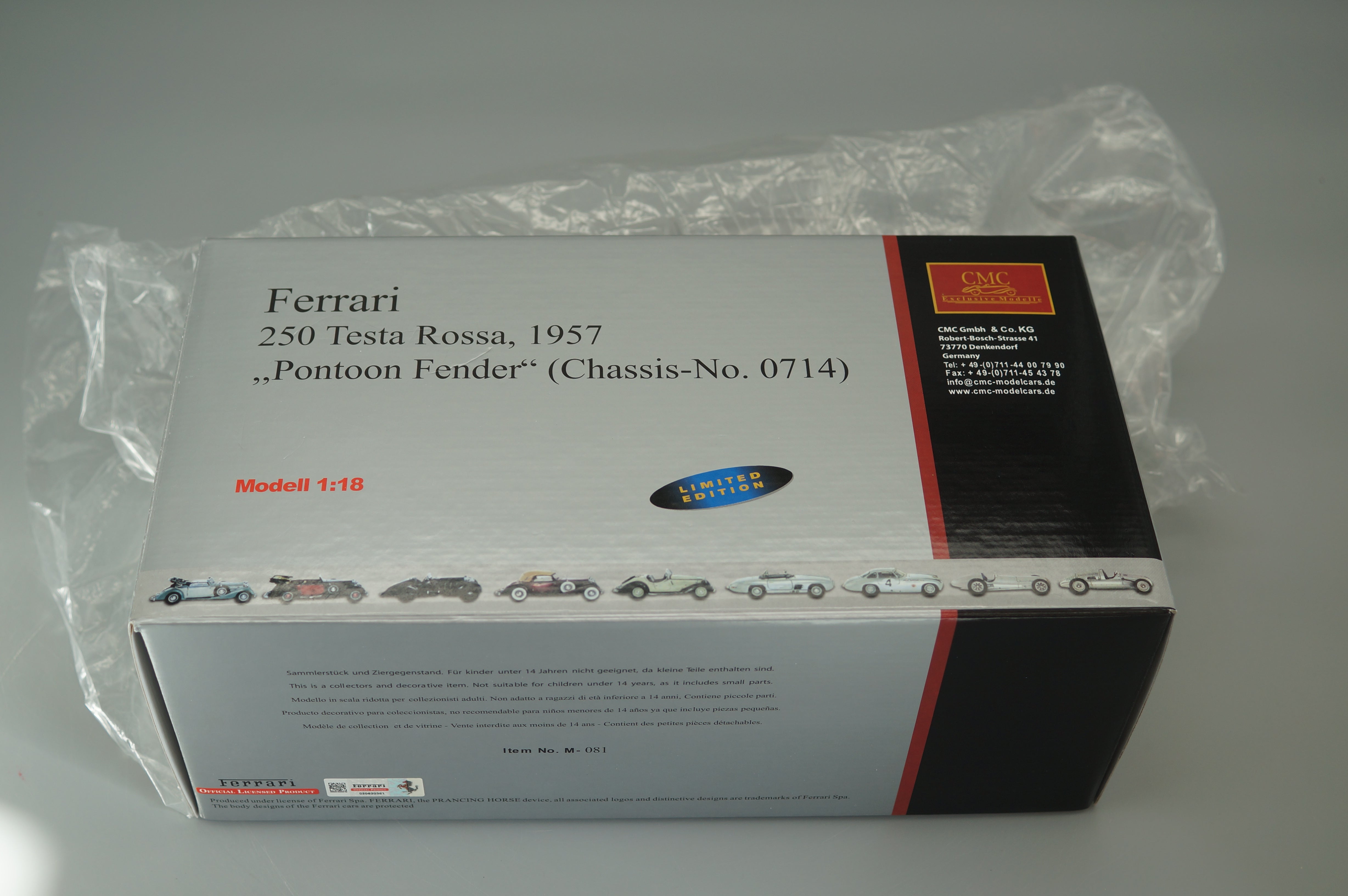 1/18 Ferrari 250 Testa Rossa #DM124 1958 (black) Limited Edition #0602/5000 pieces CMC M-081 -pre-owned-