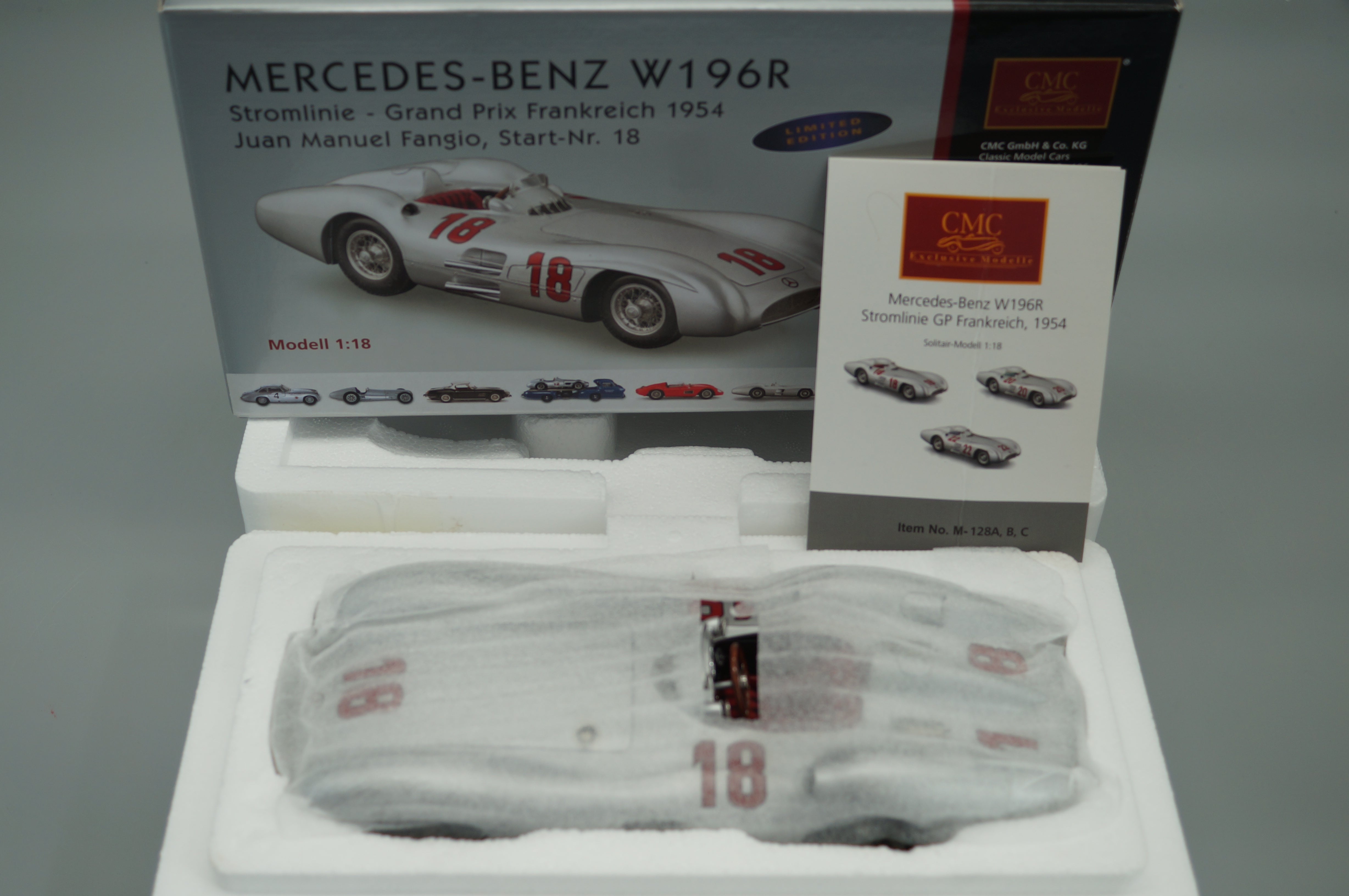 Mercedes-Benz W196R #18 JM Fangio CMC M-128A LE 1,000 pieces