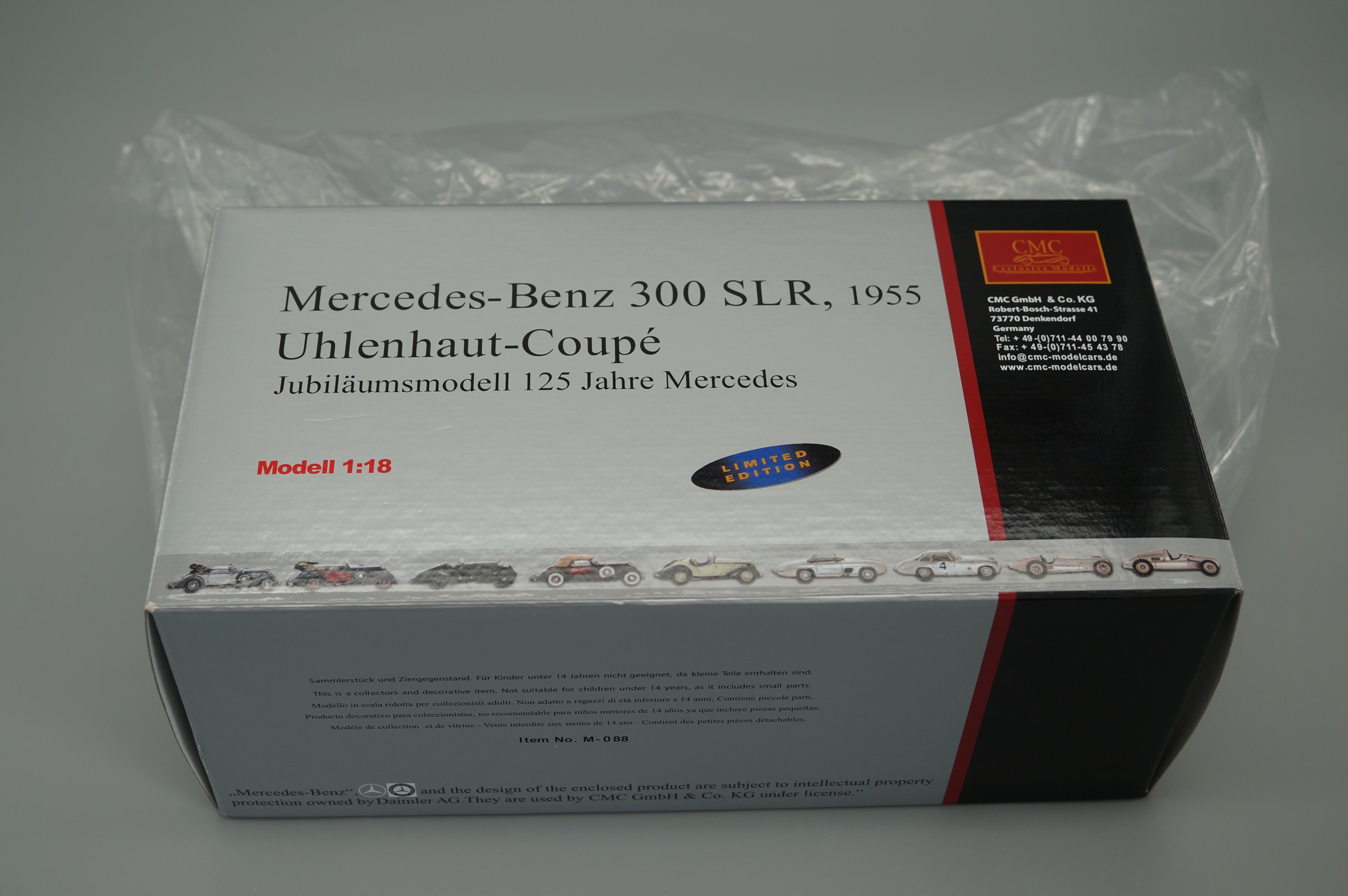 1/18 Mercedes-Benz 300 SLR Uhlenhaut Coupe 125 Years Mercedes #3478/4000 CMC M-088 -pre-owned
