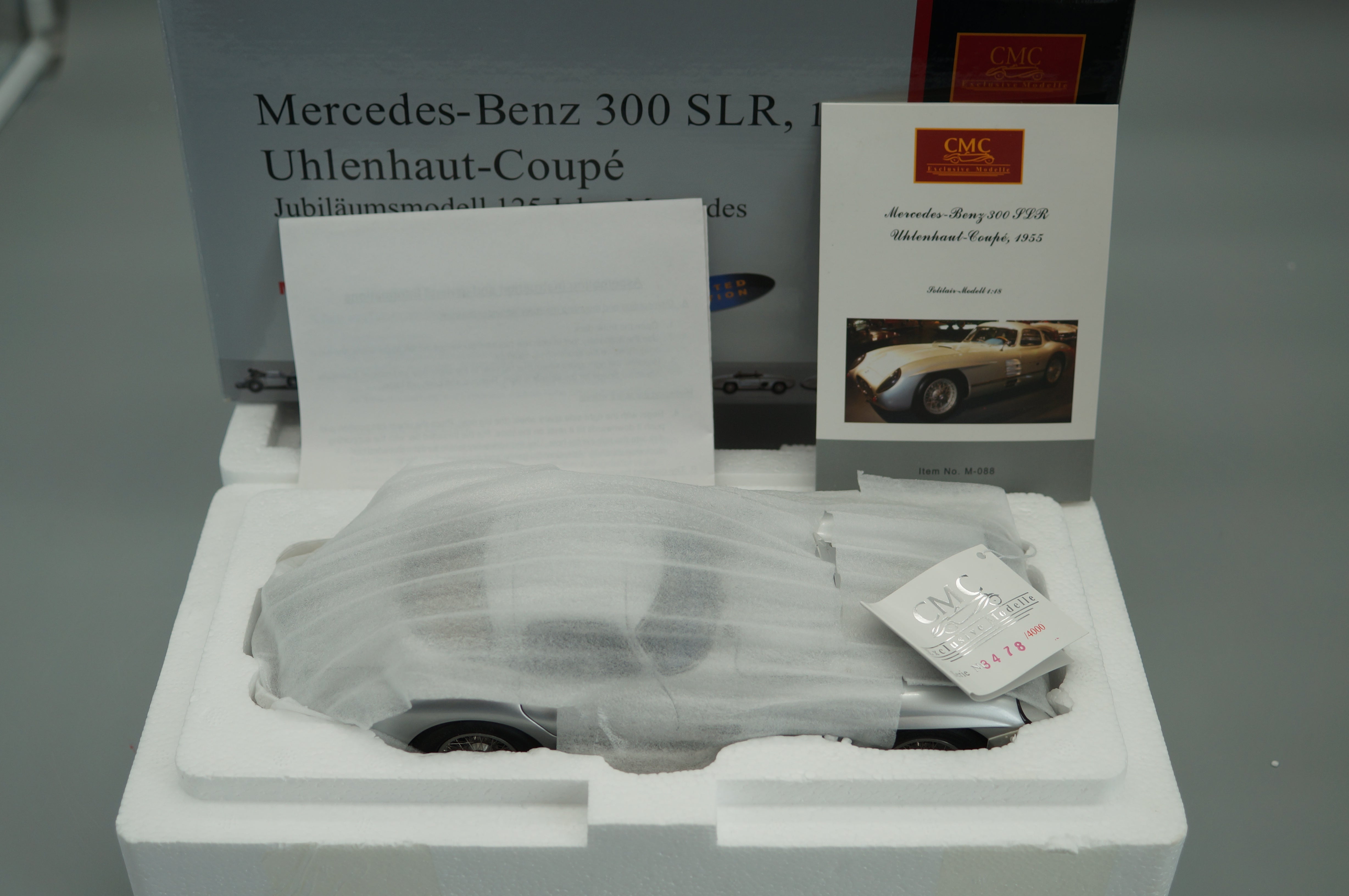 1/18 Mercedes-Benz 300 SLR Uhlenhaut Coupe 125 Years Mercedes #3478/4000 CMC M-088 -pre-owned