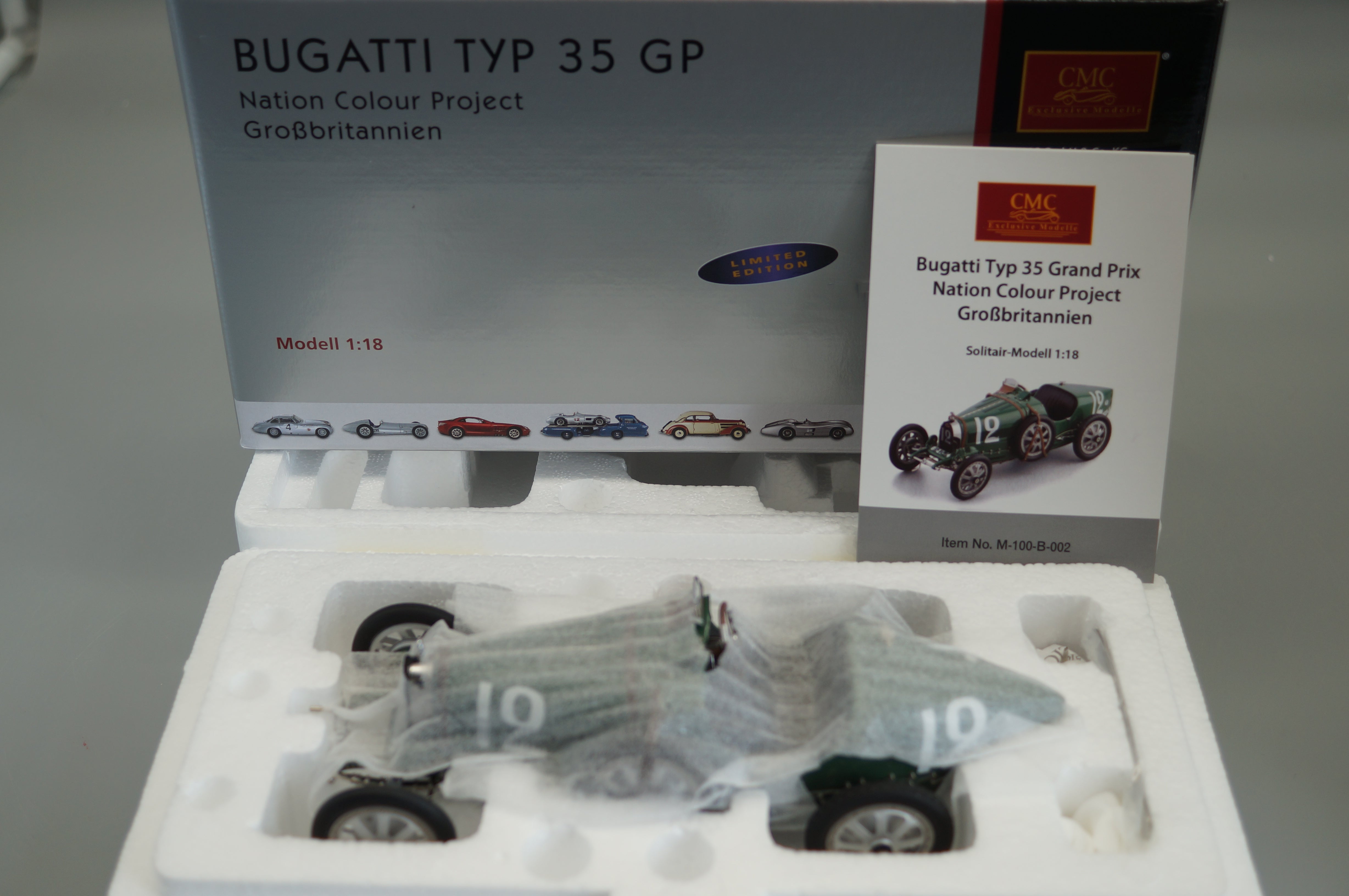 1:18 Bugatti T35 Nation Color Project - Great Britain #12 #0721/2000 CMC M-100 002 -pre-owned