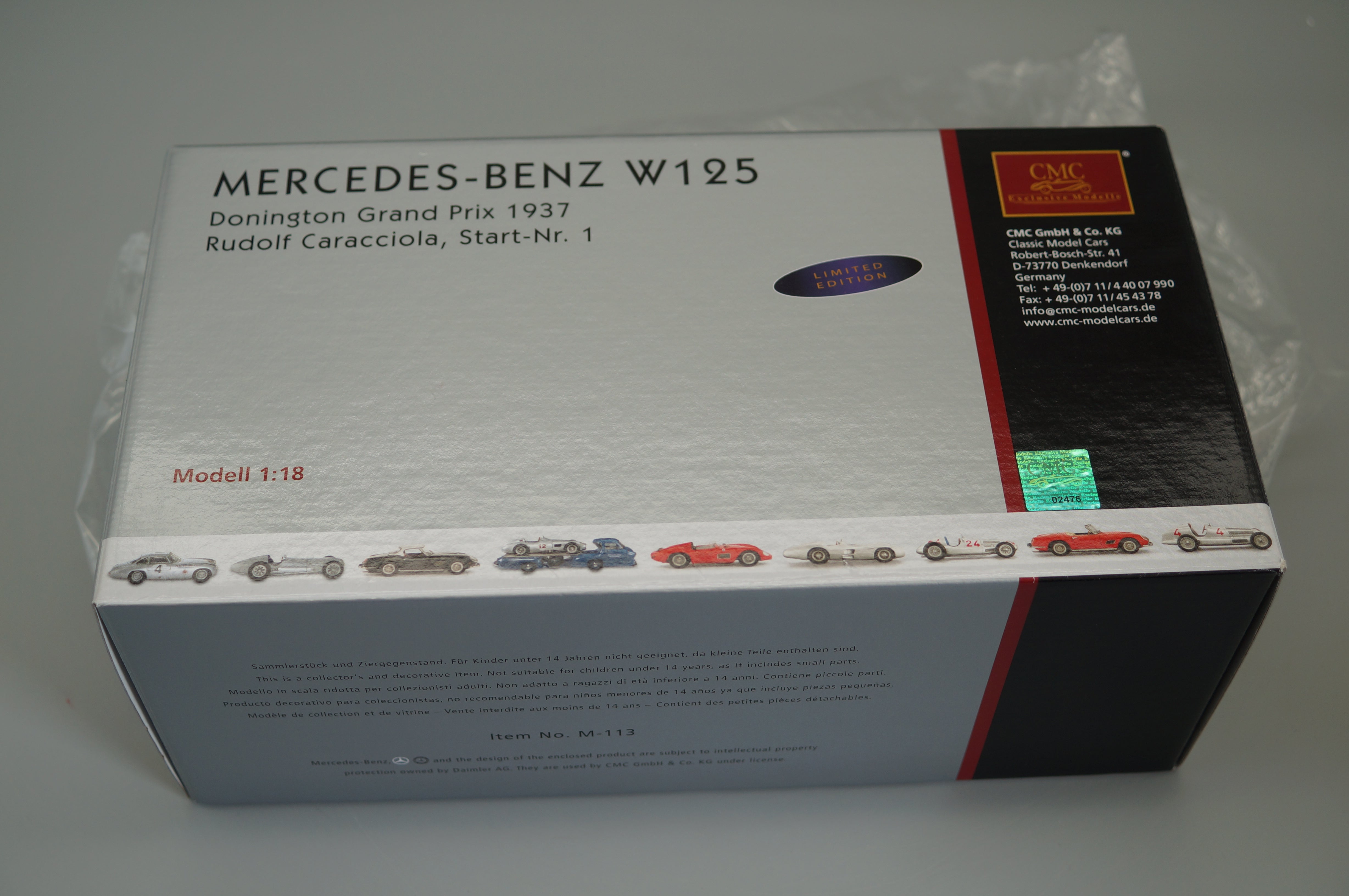 Mercedes-Benz W125 #1 Caracciola Donington 1937 CMC M-113 LE 1,000