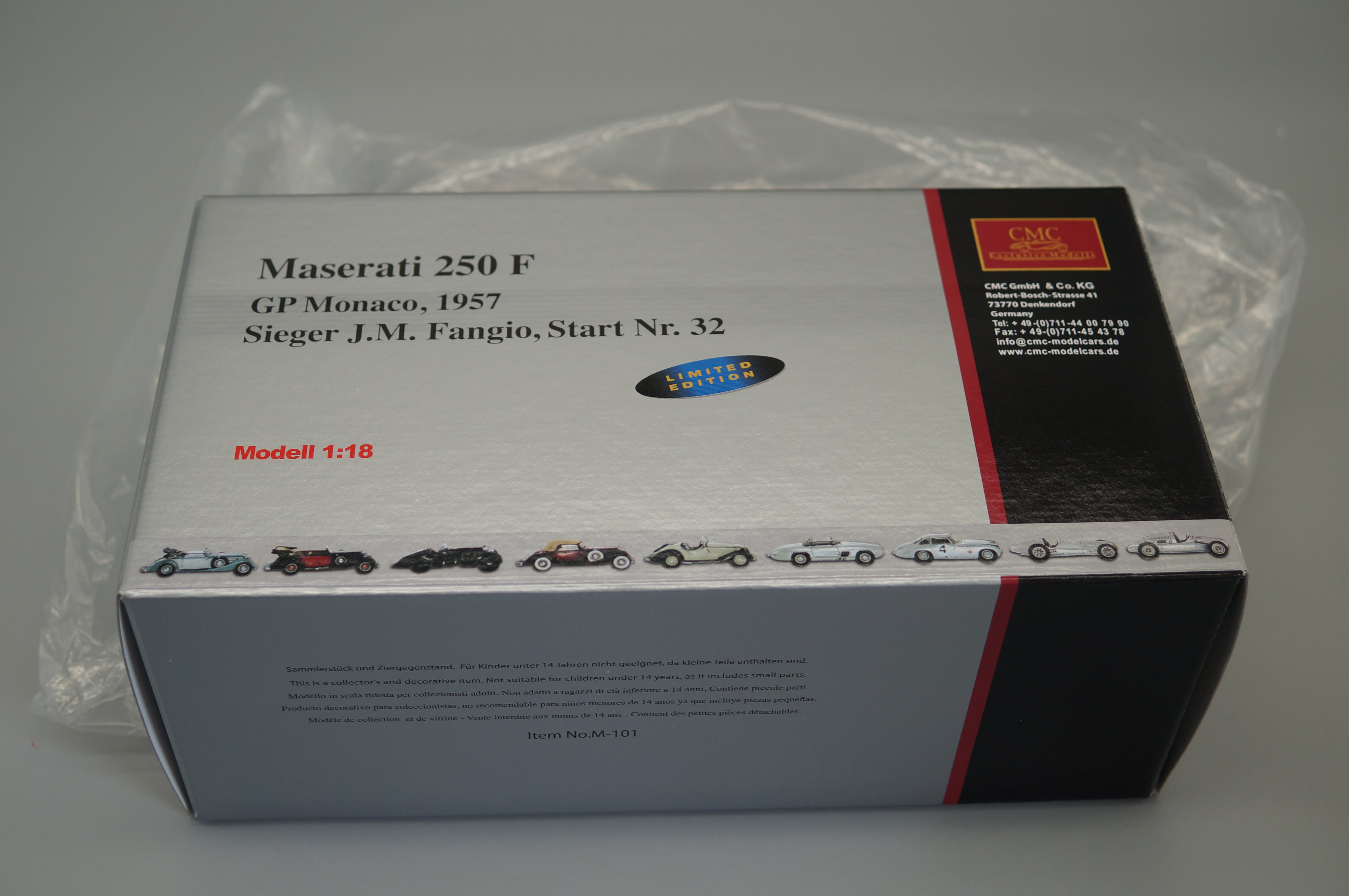 1/18 Maserati 250F #32 GP Monaco "Fangio" #0852/2000 CMC M-101 -pre-owned