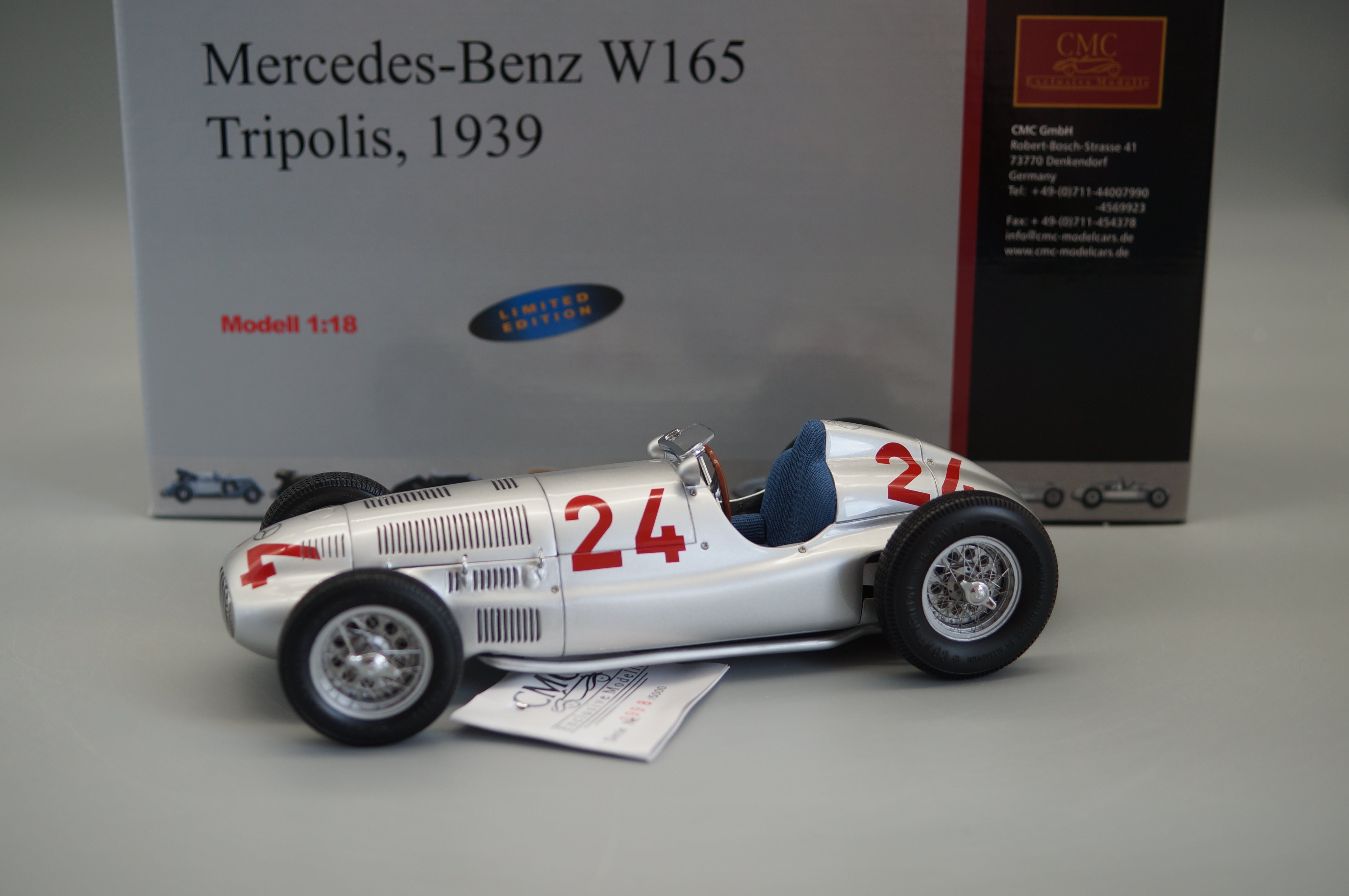 1/18 Mercedes-Benz W165 #24 Tripoli #0998/5000 CMC M-074 - pre-owned
