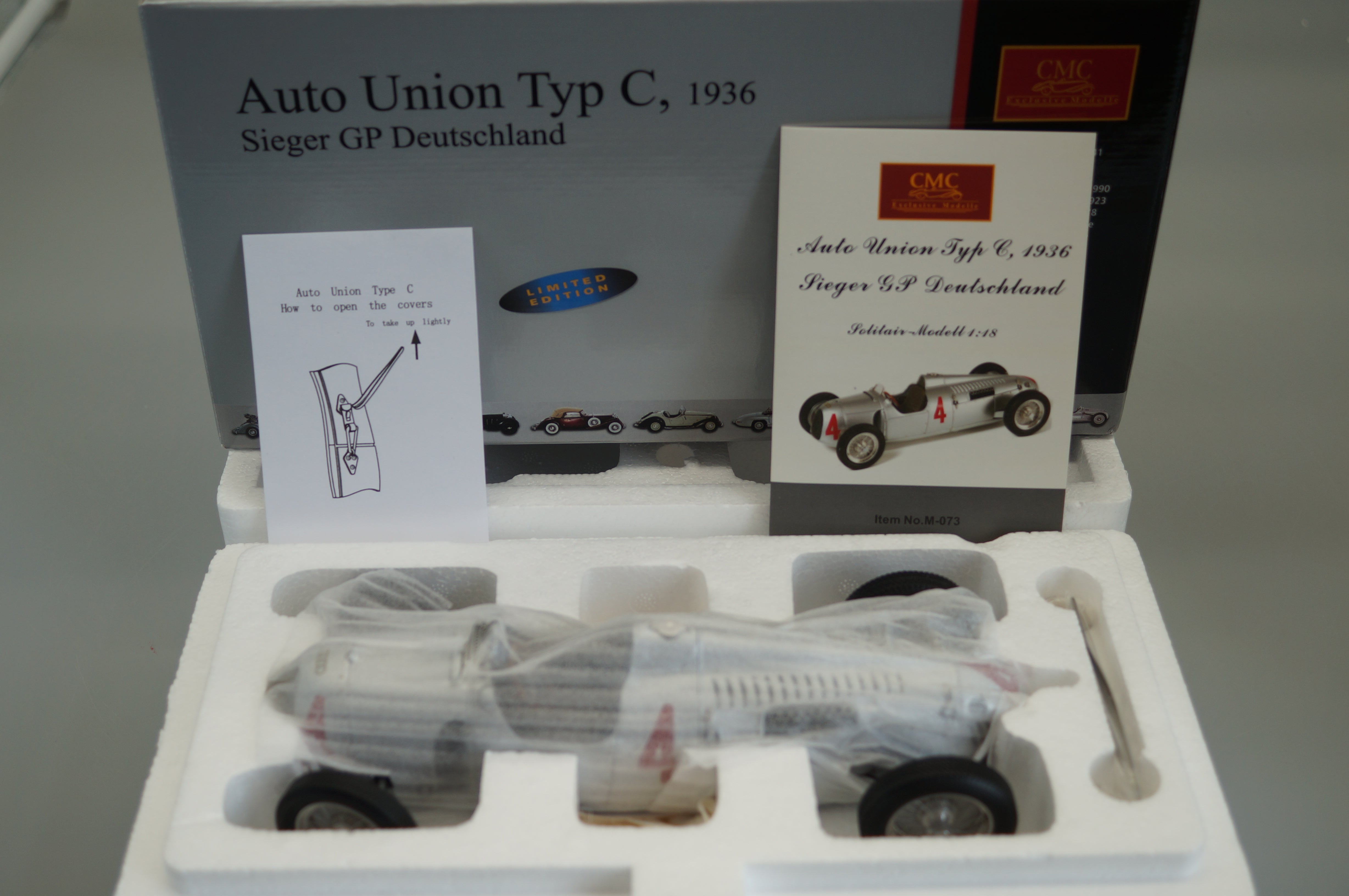 1/18 Auto Union Typ C #4 #3650/5000 CMC M-073 - pre-owned