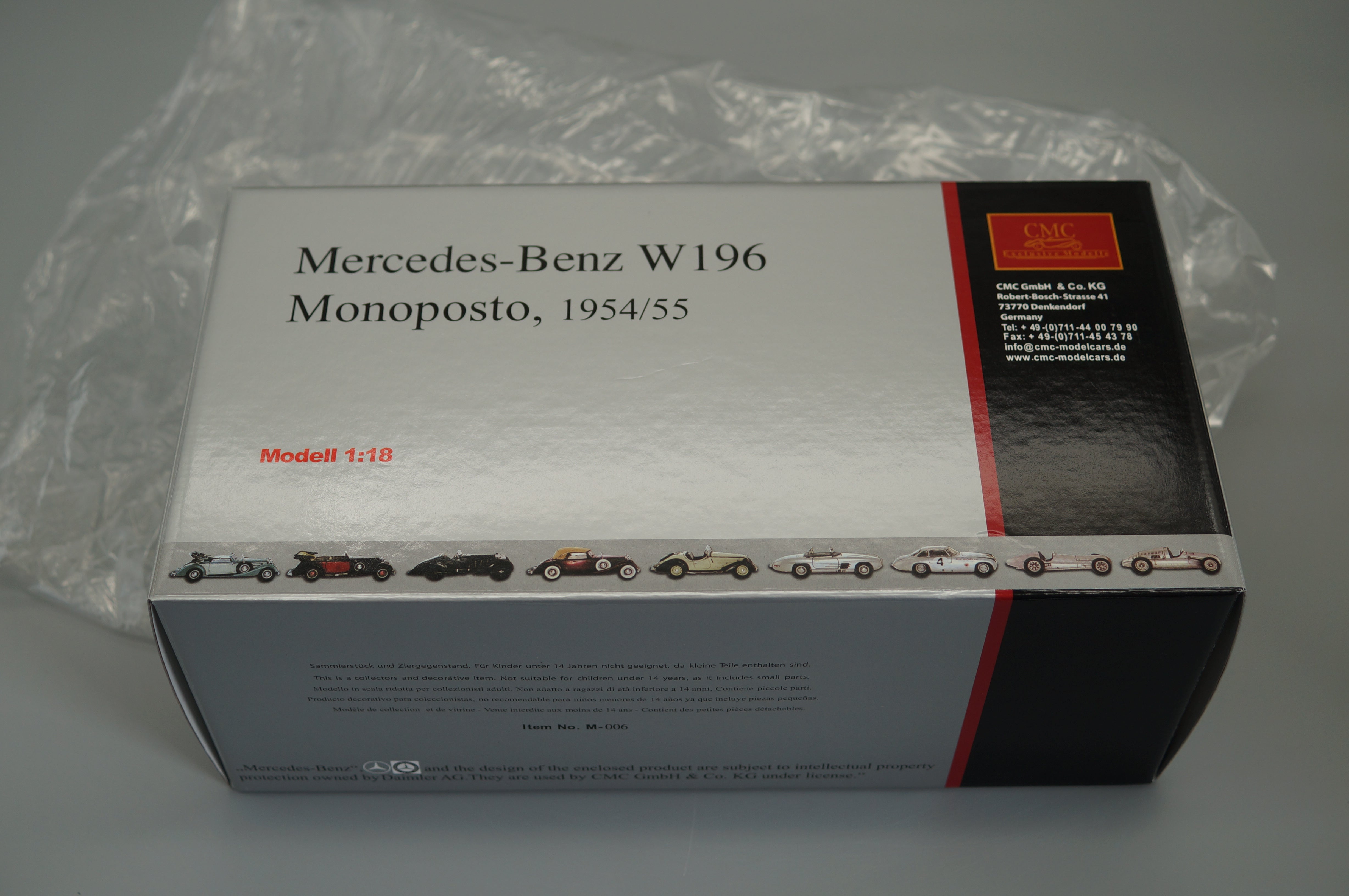 1/18 Mercedes-Benz W196 Monoposto #16686 CMC M-006 -pre-owned